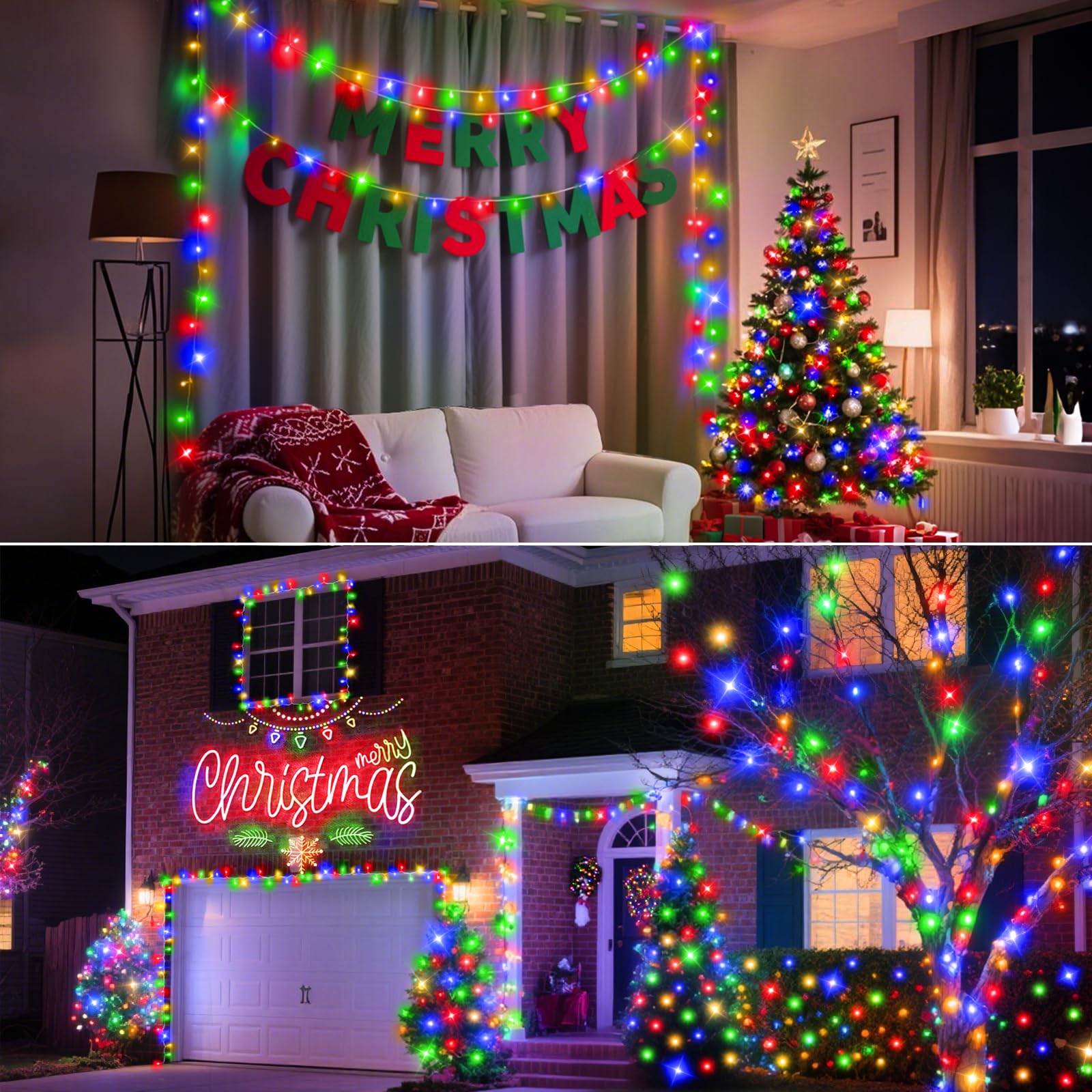 Catena luminosa a 1400 LED per esterni, multicolore