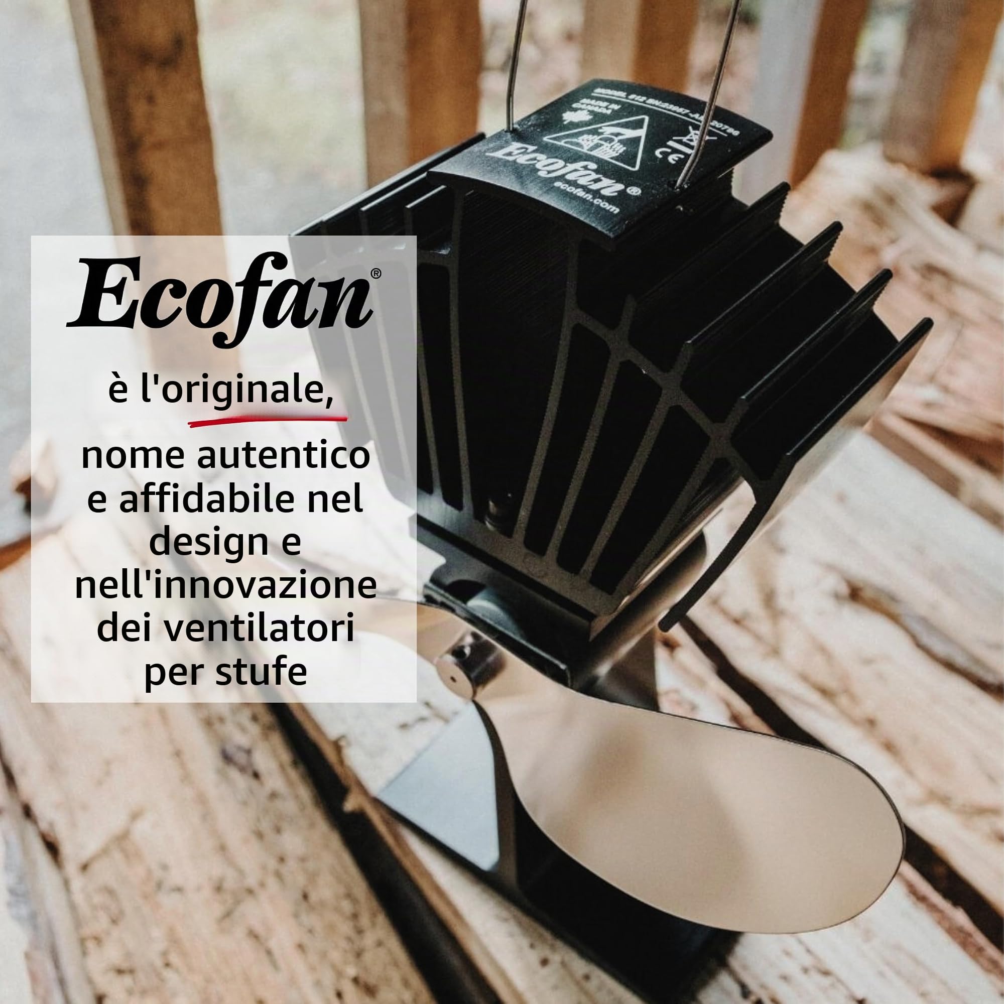 Ecofan AirMax - Ventilatore per stufa - Design classico potente - 175 CFM - Ideale per stufe a legna - Ventilatore termico per una circolazione dell'aria efficiente e risparmio di combustibile