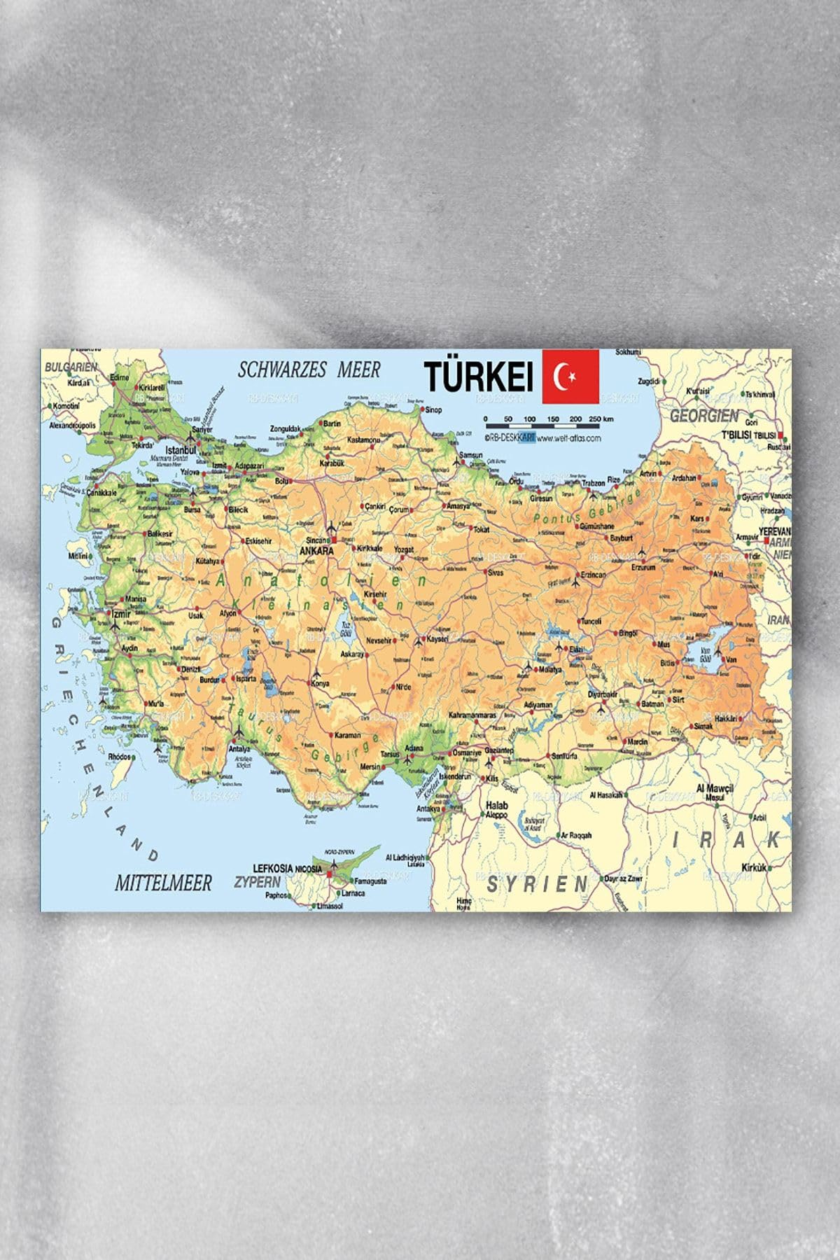 Postermanya (pster9138) Türkiye Haritası Eğitim Posteri 4 (90x130cm)