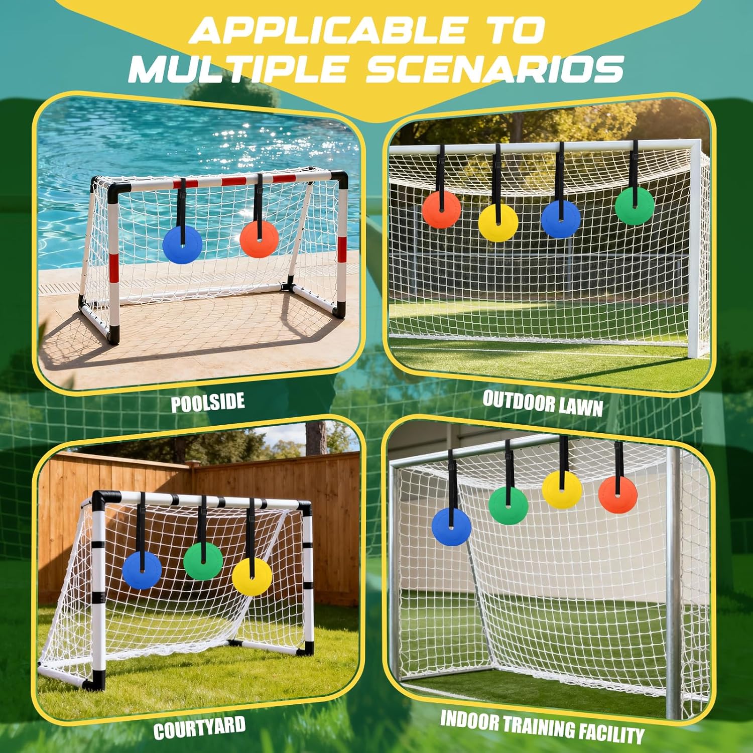 Football Goal Targets Football Target 15 cm Football Goal Targets Football Goal with Adjustable Football Target with 2M Adjustable, Extra Long Strips for Shooting Accuracy Improvement