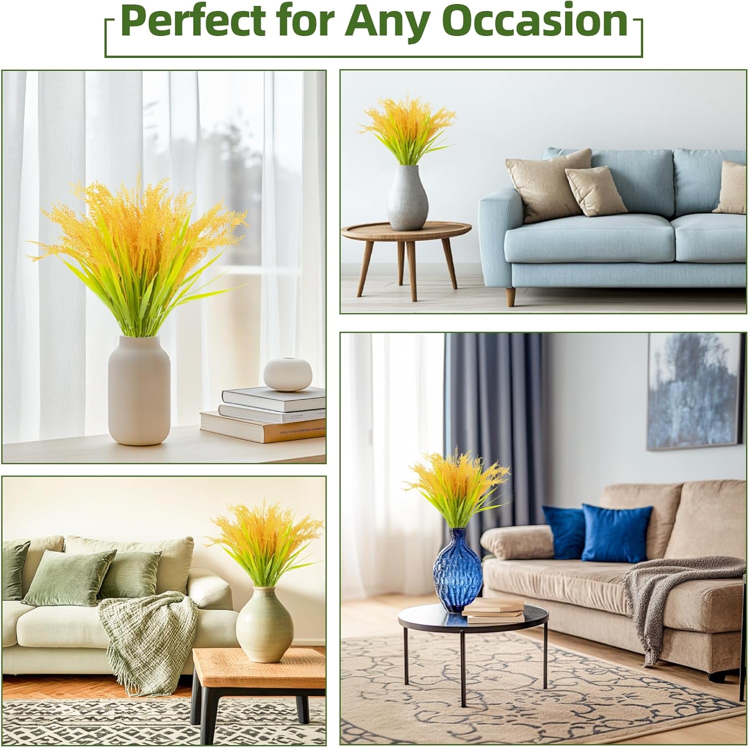 Wheat Stalks - 7 Pcs Artificial Wheat Ears Simulated Wheats Straw Rice Ears Artificial Plant Barley Fake Plants for Vase Home Office Yard Patio Farmhouse Centerpiece Table Decor - Image 6