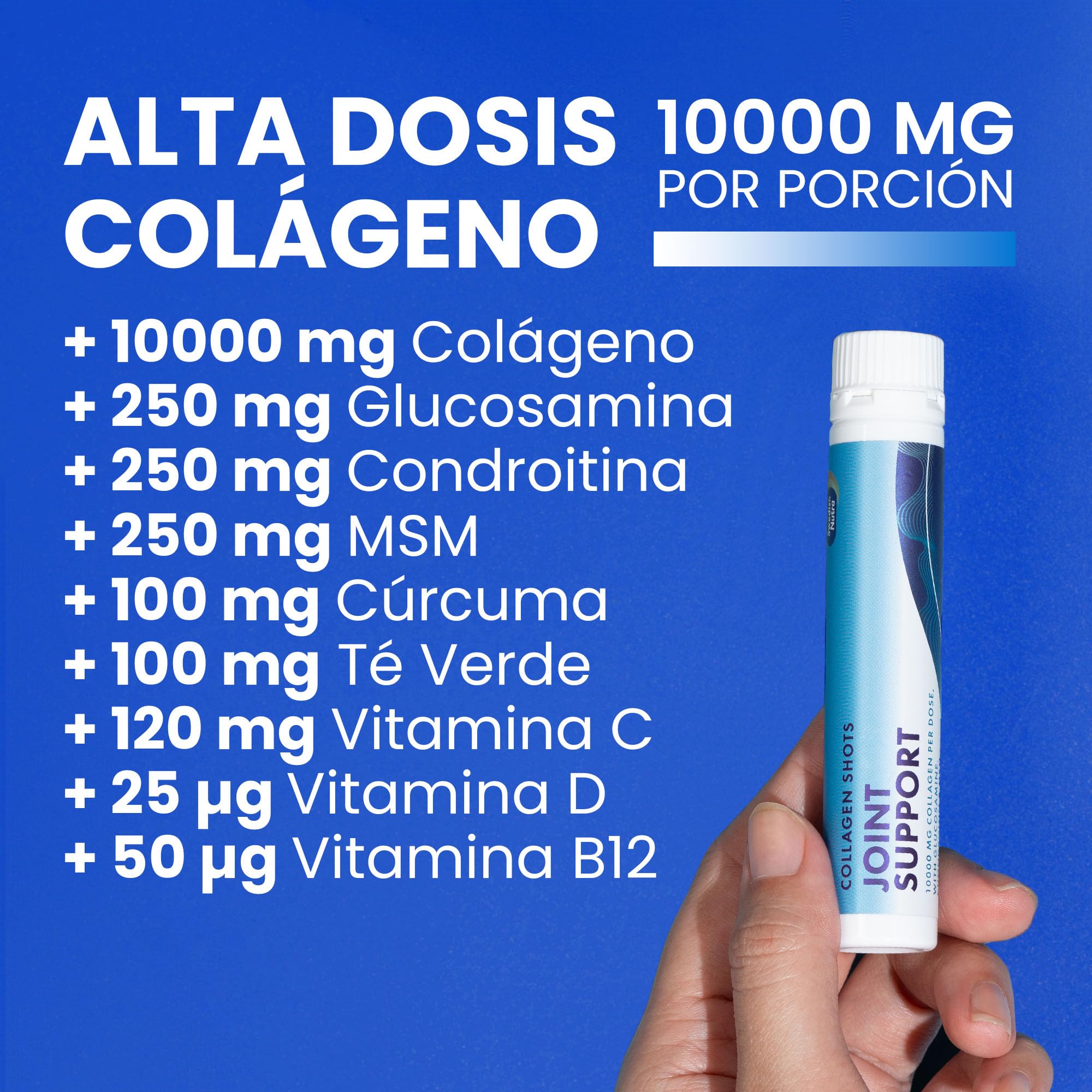 Swedish Nutra - Suplemento líquido para el apoyo articular - 40 dosis diarias de 25 ml | Colágeno hidrolizado puro (tipo I, II, III), glucosamina, MSM, condroitina, cúrcuma y ácido hialurónico para