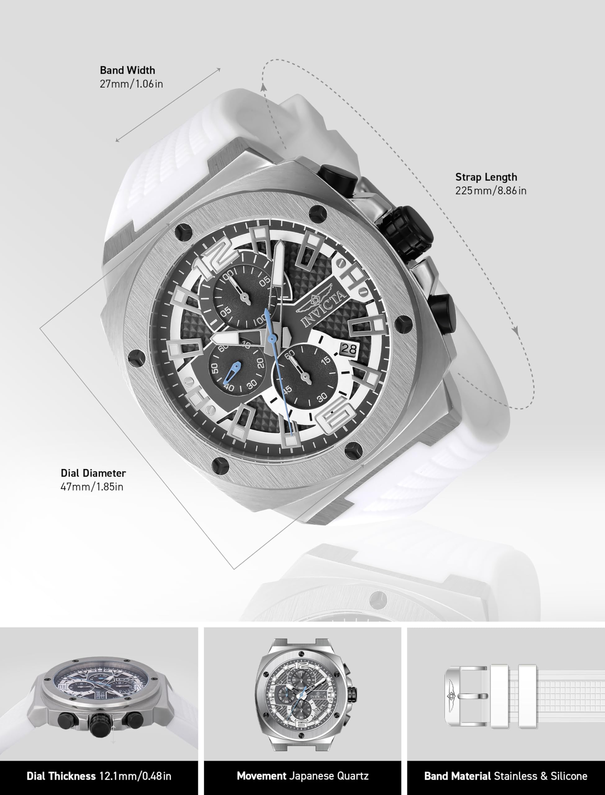 Invicta Racing Orologio da Uomo in acciaio inossidabile con movimento Quarzo - 47mm