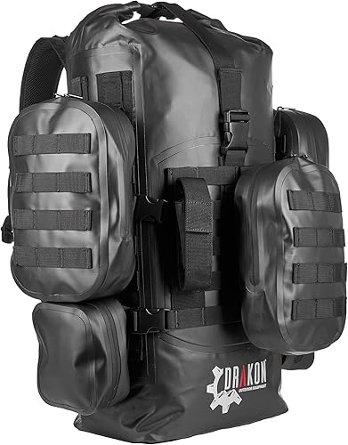 Drakon - Mochila de supervivencia de 40 litros. Bolsa de viaje, mochila, se mantiene seca y mantiene los insectos afuera para caminatas, pesca,
