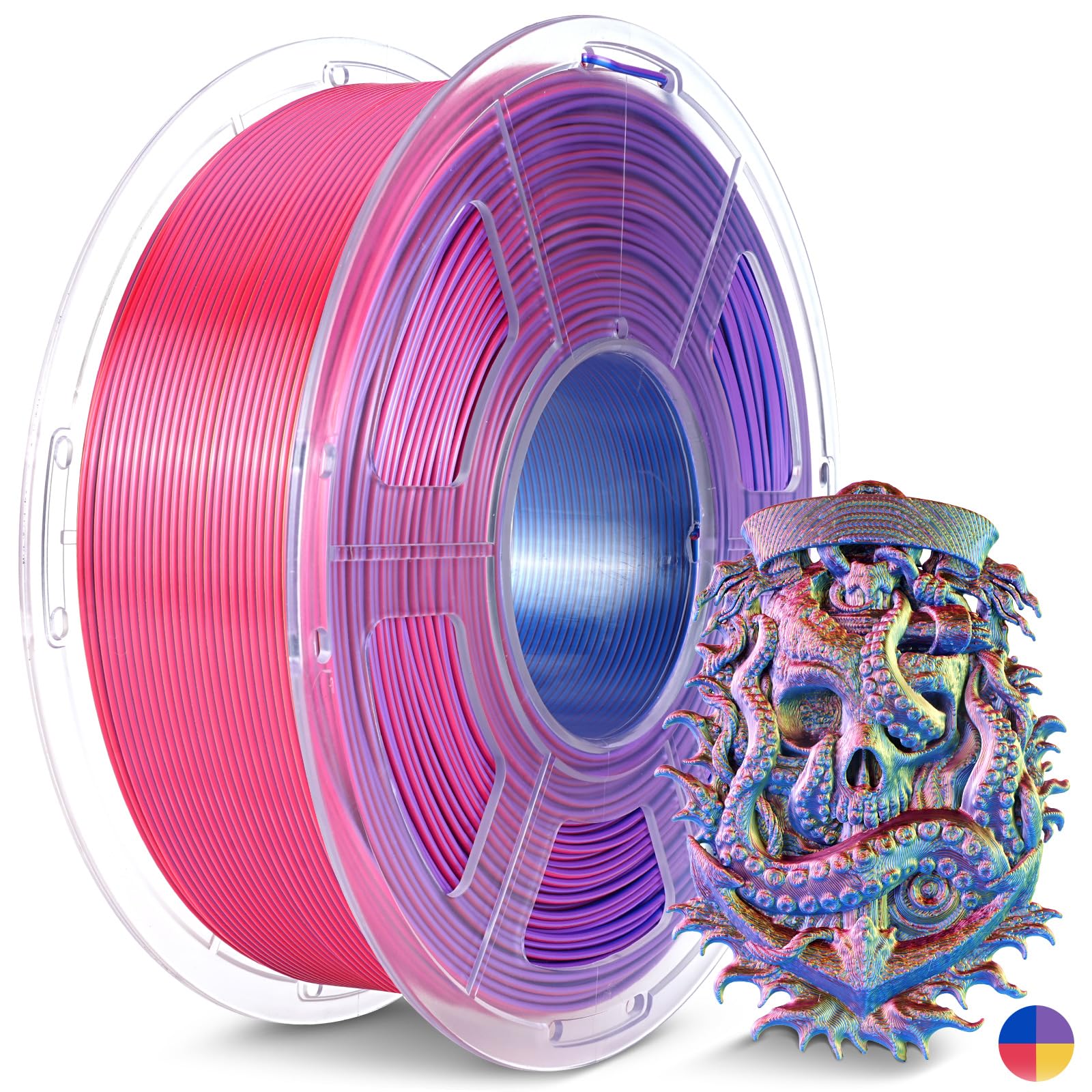 JAYO Silk Quad Color PLA 3D Printer Filament 1.75mm, 1.1kg