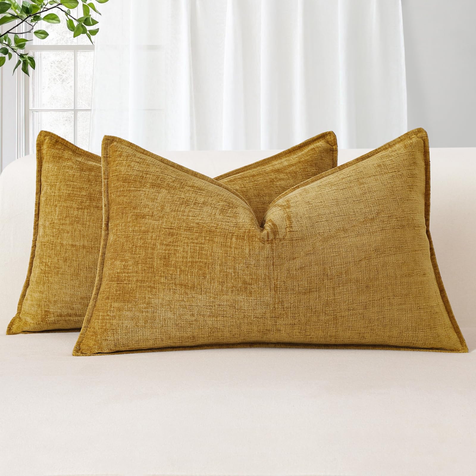 Sungeek Pack Of 2 Velvet Cushion Covers Soft Decorative Pillow Covers With Invisible Zipper