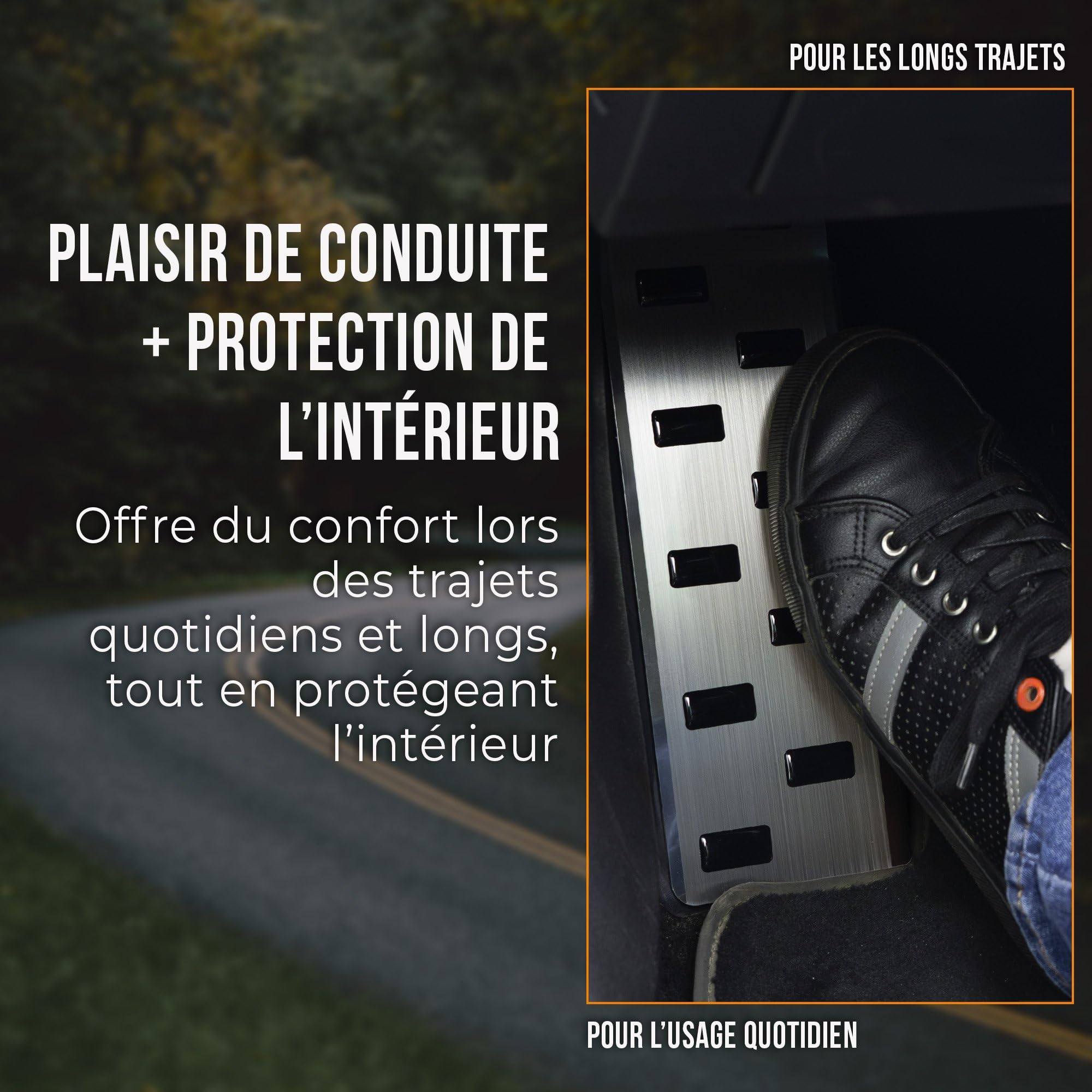 CHROMEMASTER Repose-pied Conducteur en Acier Inoxydable – Plaque Antidérapante, Sans Perçage, Compatible avec Ford Tourneo Connect 2013-2022 ; Accessoire auto : Plaque Talon de Protection & Décorative