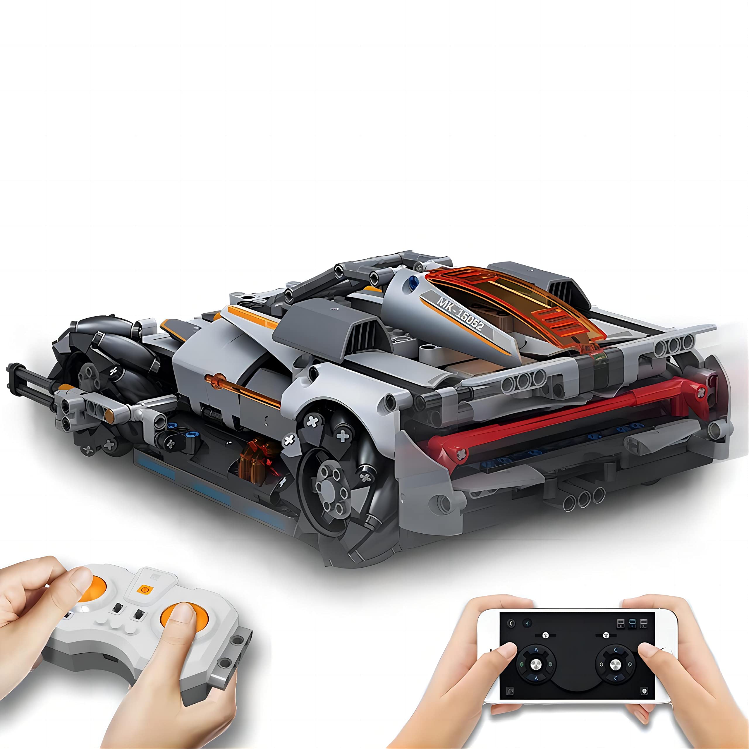 BERGNAVA App and Remote Controlled Car Toy Educational STEM Toy 15052 Building Block Toy Car Set for Kids Age 14+ Gifts