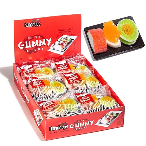 Raindrops - Mini sushi de gomita - Delicioso caramelo parece sushi - Idea de regalo divertida y única - Paquete de 12