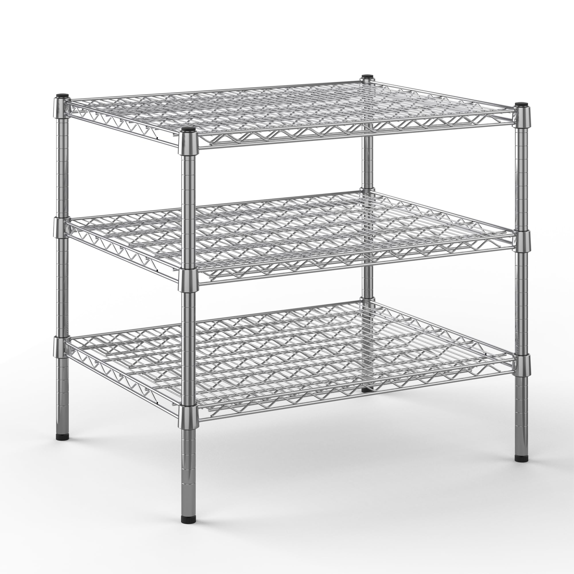 24" Deep x 30" Wide x 27" Height Wire Shelving Kit | 3-Tier | NSF Commercial Storage Rack Unit