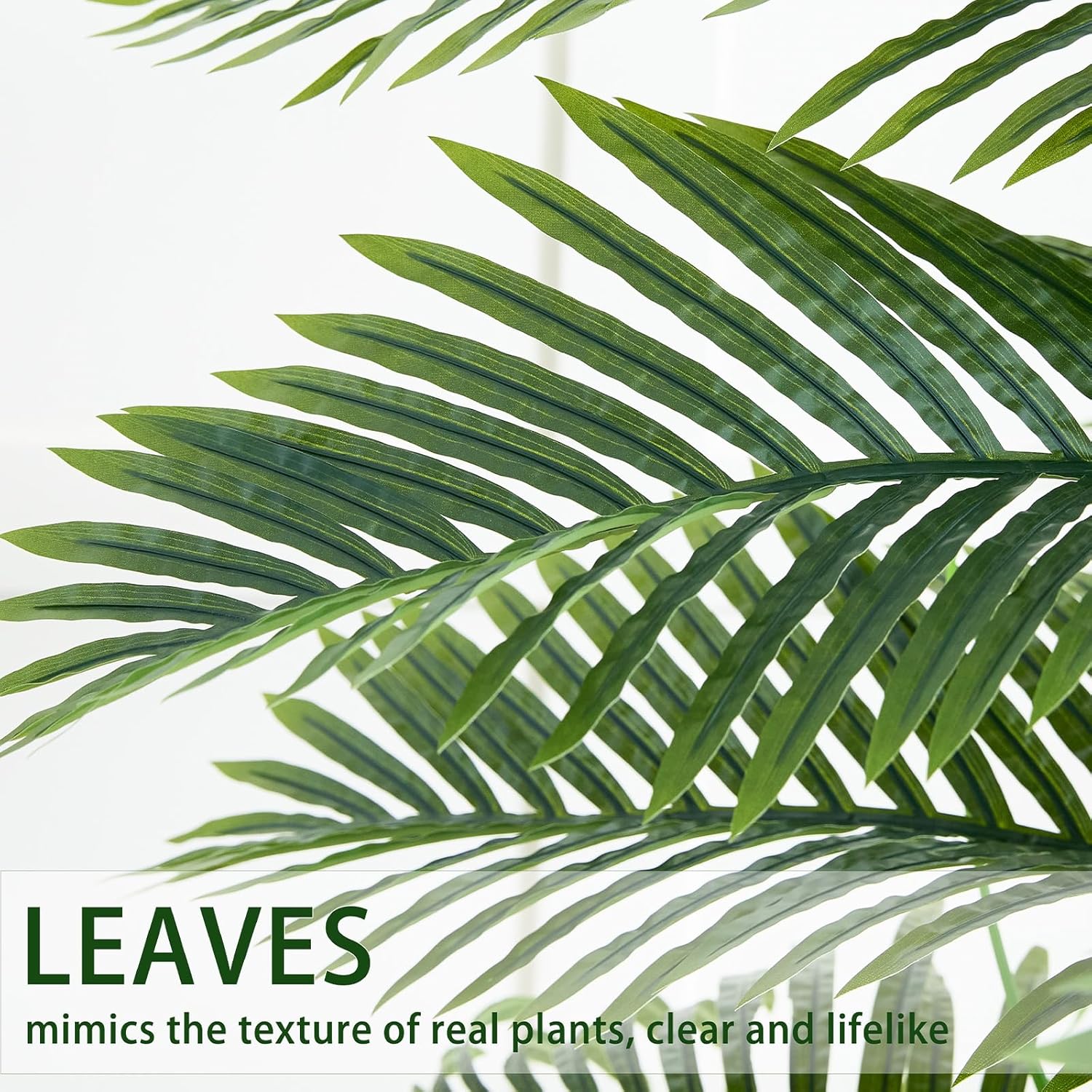 Artificial Golden Cane Palm Tree 6FT Tall Fake Plant Large Tropical Palms Trees with 3 Realistic Trunks, Faux Palm Plant Artificial Tree in Pot for Indoor Outdoor Room Patio Office Home Decor - Image 7