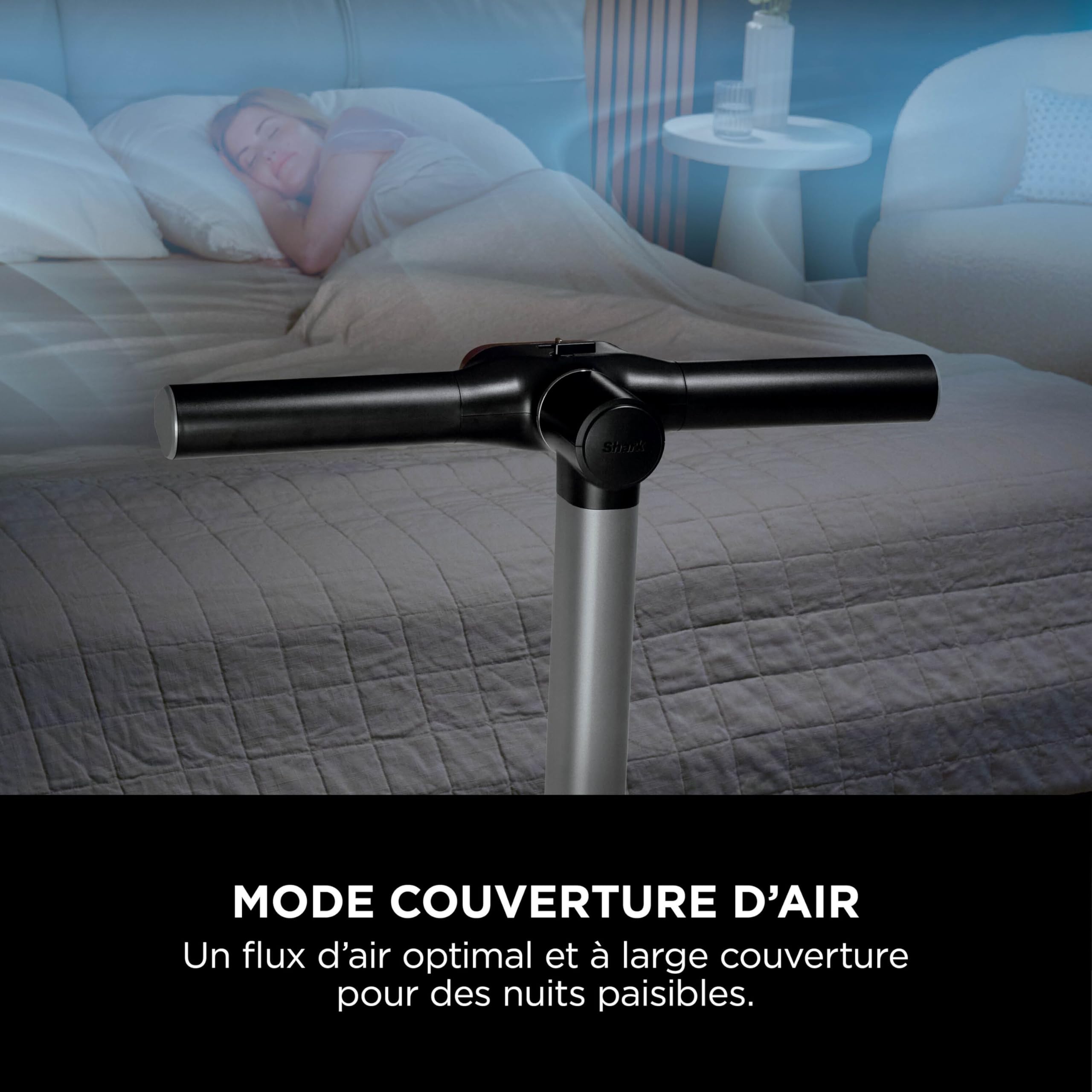 Shark TurboBlade Cool+Heat 2en1, Thermo IQ, télécommande, oscillation, tour sans pales, noir/or, TH200EU