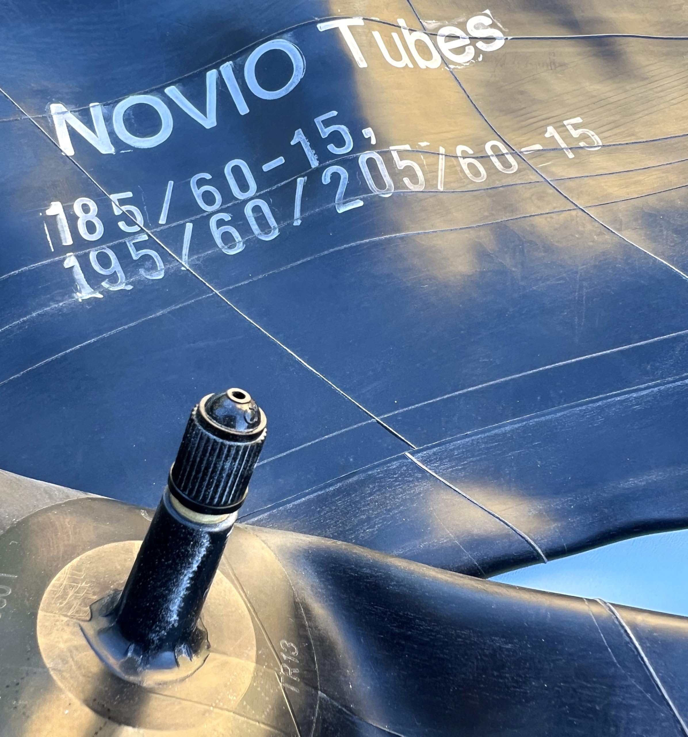 Chambre à air 185/60-15 et 195/60-15 et 205/60-15 compatible avec pneus de 15" pour remorques de voiture, caravanes et remorques de transport de taille correspondante, valve de voiture droite
