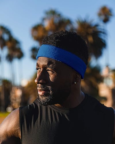 Miniatura 59 de Suddora Diadema de entrenamiento para hombres y mujeres, banda deportiva que absorbe la humedad, bandas de tela de rizo de algodón ligero para Lazo