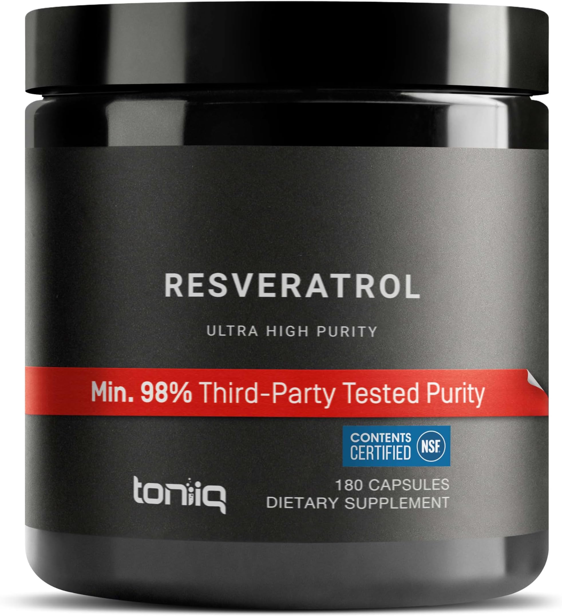 Ultra High Purity Resveratrol Capsules - 98% Trans-Resveratrol - Highly Purified and Bioavailable - 180 Caps Reservatrol Supplement