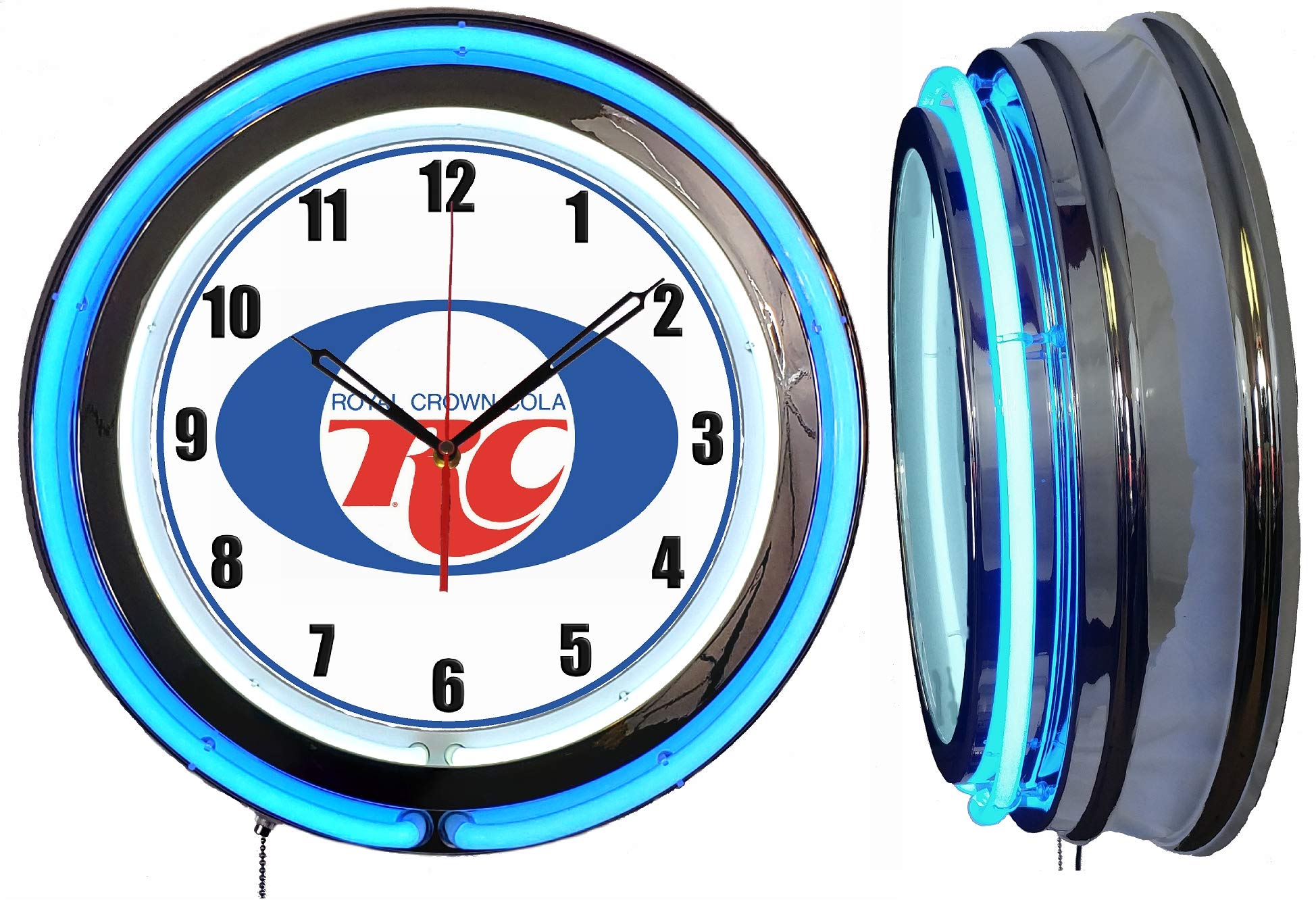 Buy Checkingtime LLC 19" RC Cola Soda Pop Neon Clock, Blue Outside Tube
