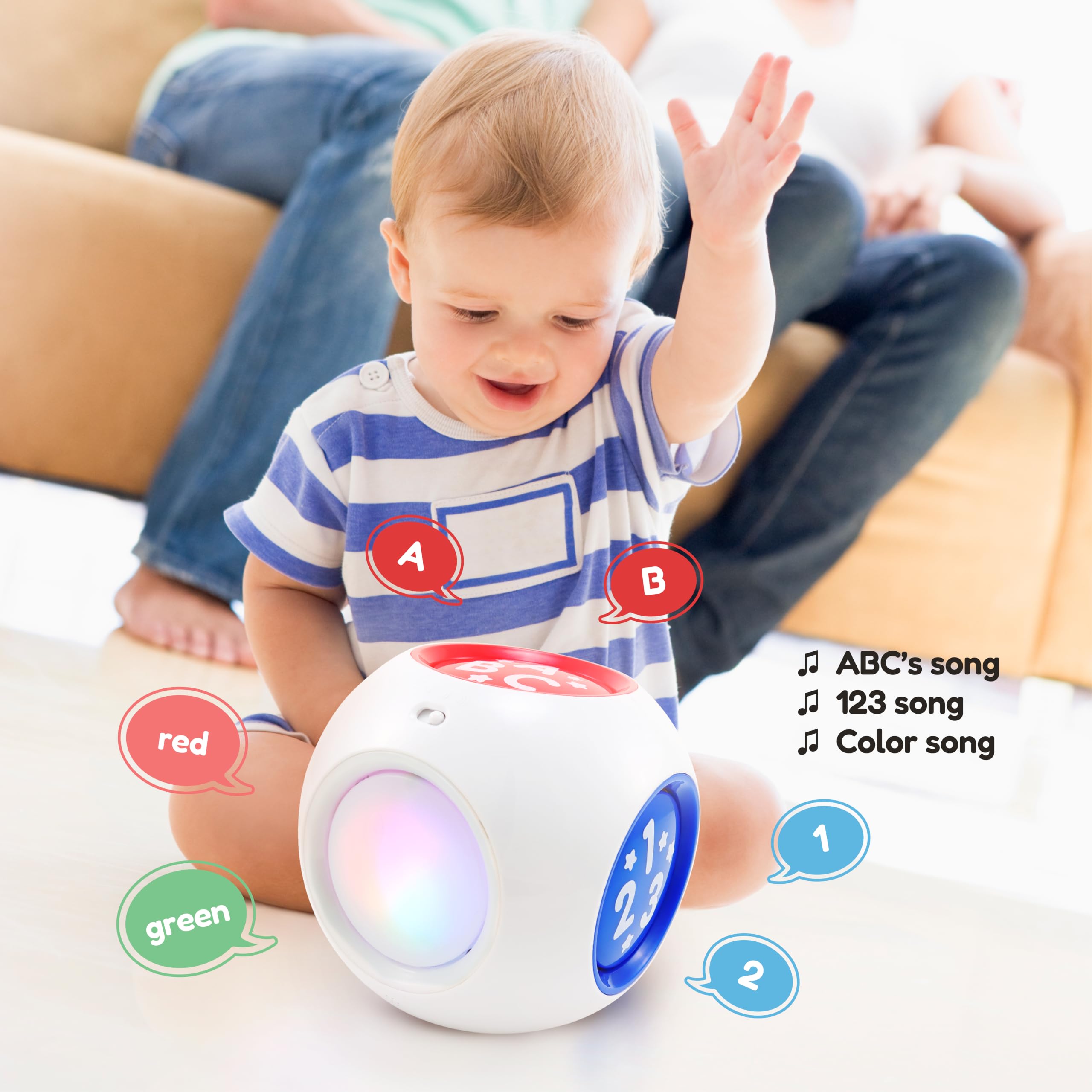 BEST LEARNING Cubo didattico - Cubo di attività educative Giocattolo a Blocchi per Neonati e Bambini dai 6+ Mesi Neonati [Versione in Lingua Inglese]