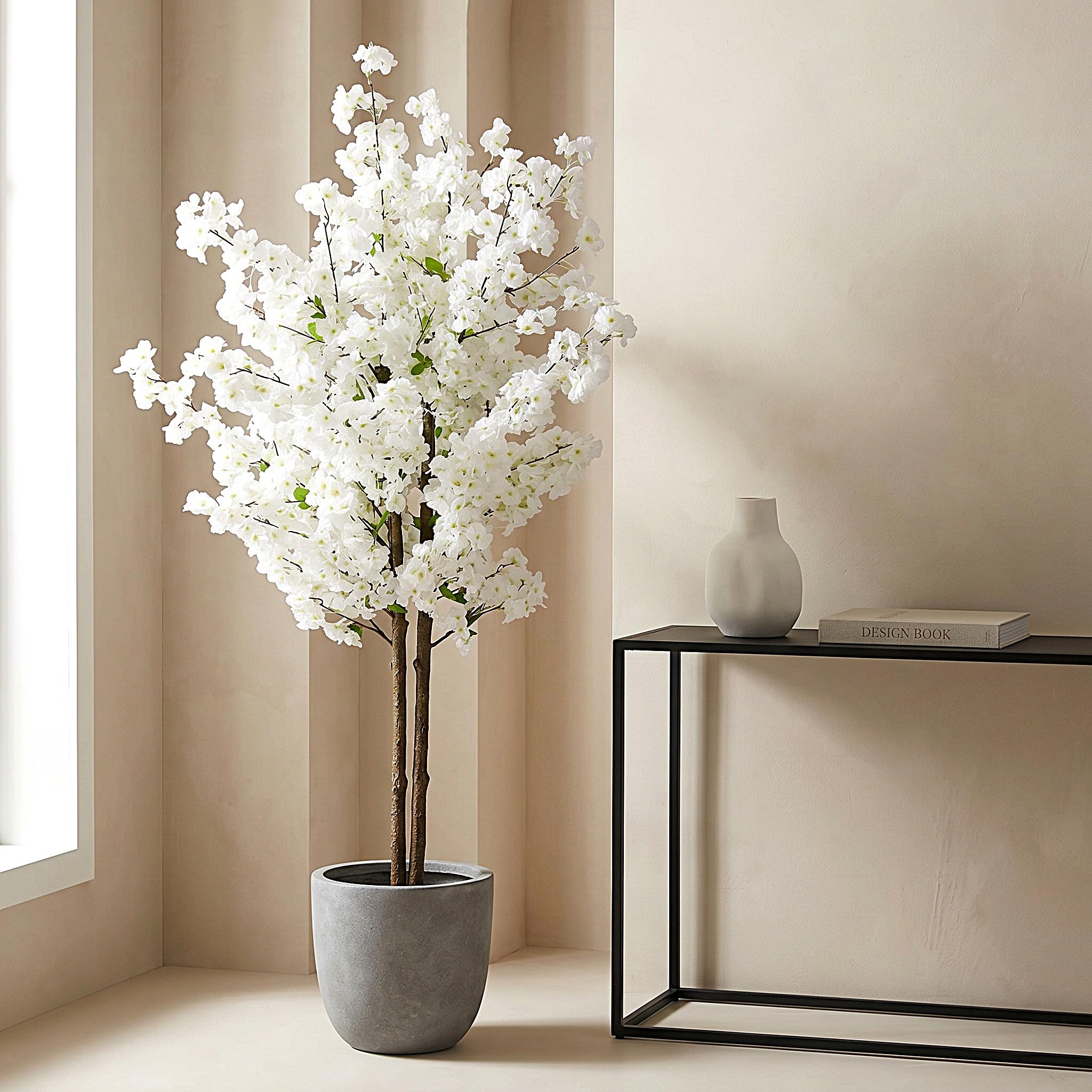 Albero di ciliegio artificiale Ciliegio Pianta artificiale Albero di ciliegio artificiale Pianta da interno (bianco 160 cm)