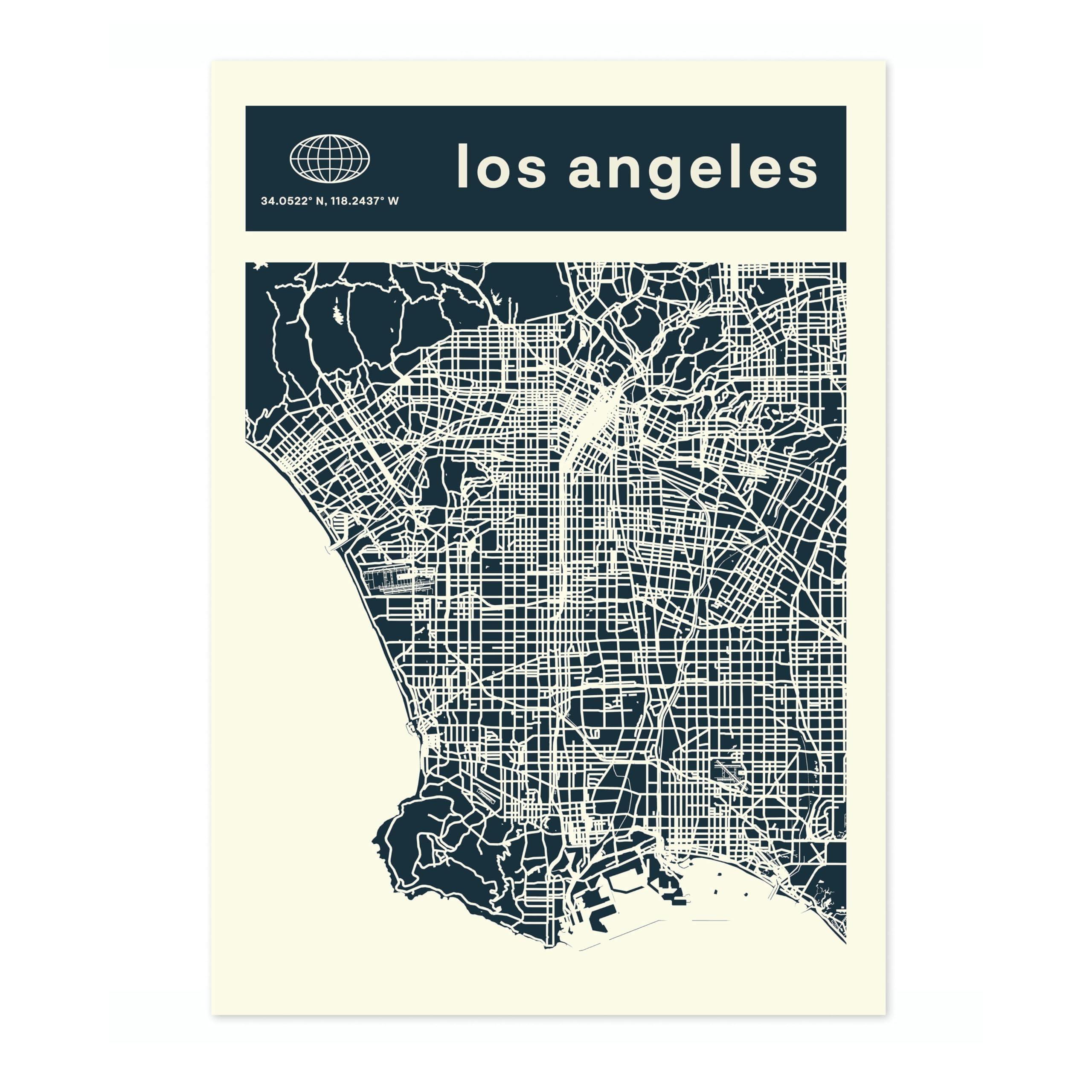 Los Angeles Minimalist City Maps Poster, City Coordinates Print, Landmark Apartment Home Decor, 50x70cm (Print Only) - 50x70cm โ image 1