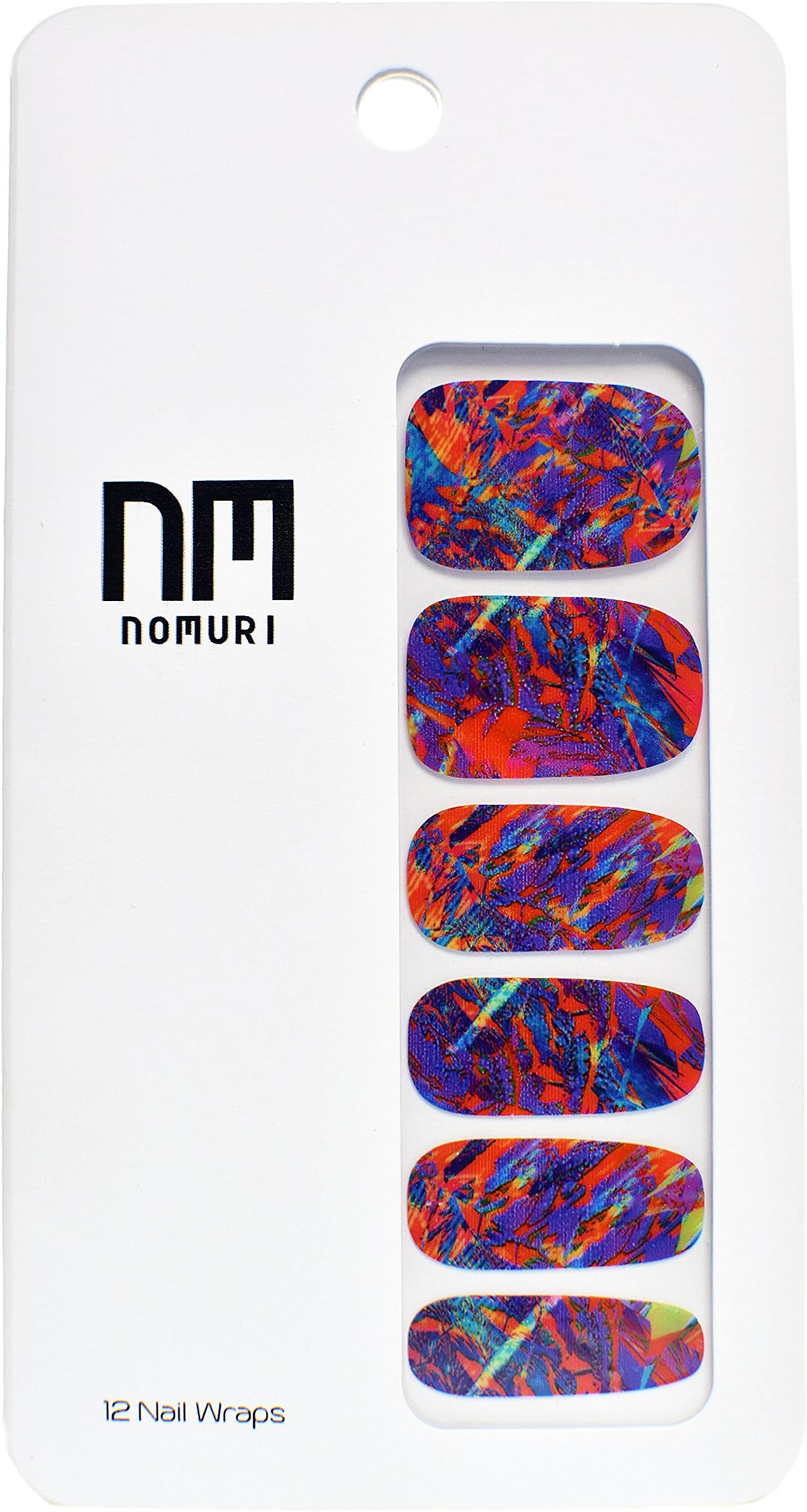 Nomuri Nail Wraps Blue Tiger! Easy Application, Long-Lasting, Phthalate Free, Color Lacquer Fingernail Nail Polish Strips and Art for Beauty, Fashion, Makeup and Nails Manicure (1, Blue Tiger)