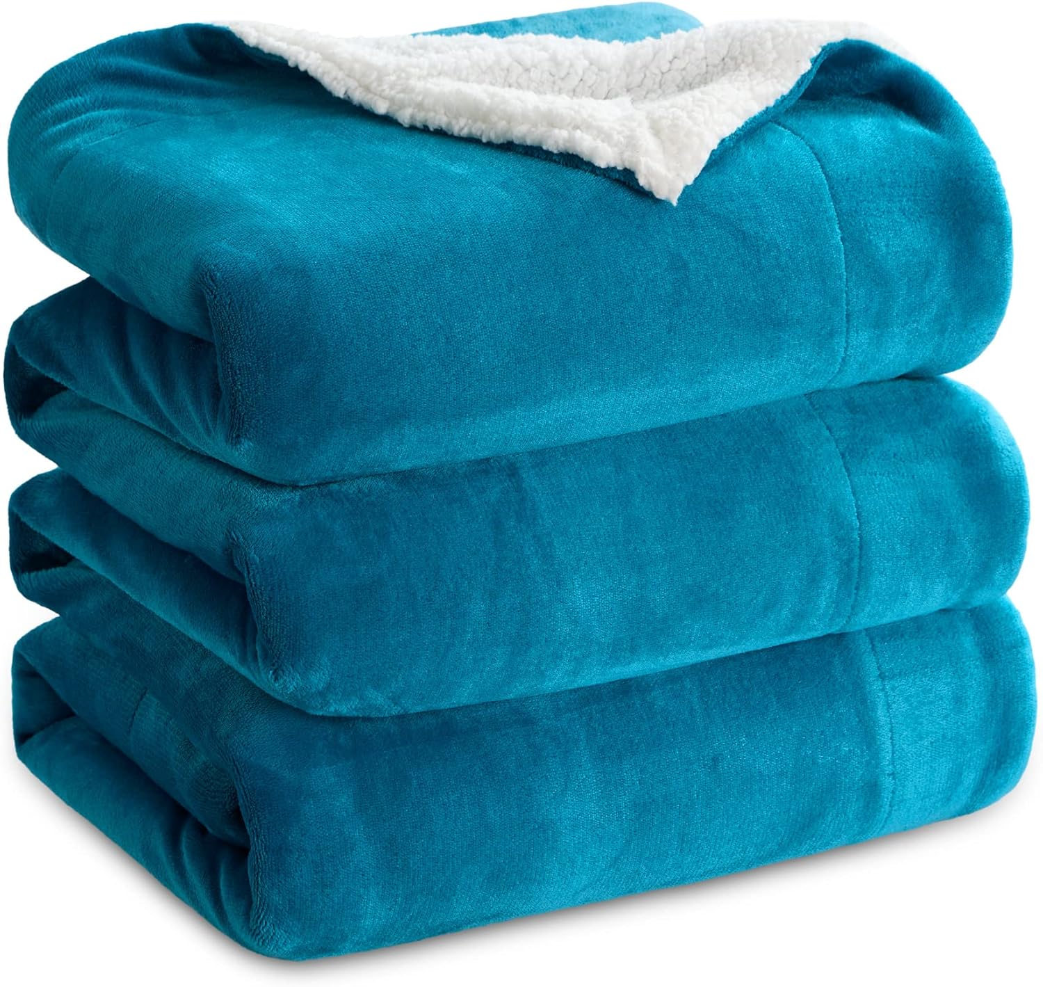 Bedsure Sherpa Fleece Bed Blankets Queen Size Teal
