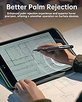 Vista 2 de Uogic Bolígrafo para Microsoft Surface, duración de la batería de 90 días, escritura suave, rechazo de palma, 1024 niveles de presión, punta HB