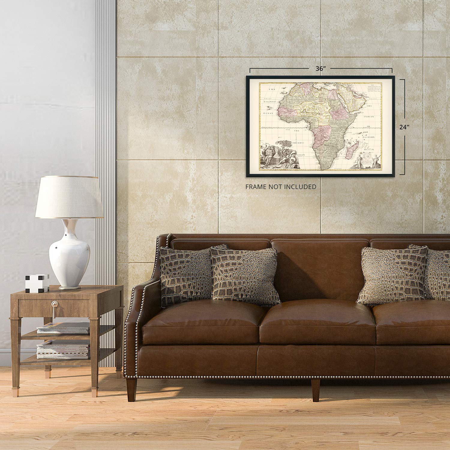 HISTORIX Vintage 1725 Africa Map Poster - 24x36 Inches, Archival Quality Print