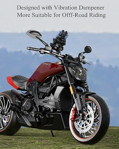 Miniatura 7 de BRCOVAN Soporte de teléfono para motocicleta con amortiguador de vibraciones, soporte de teléfono de motocicleta antivibración, soporte ajustable