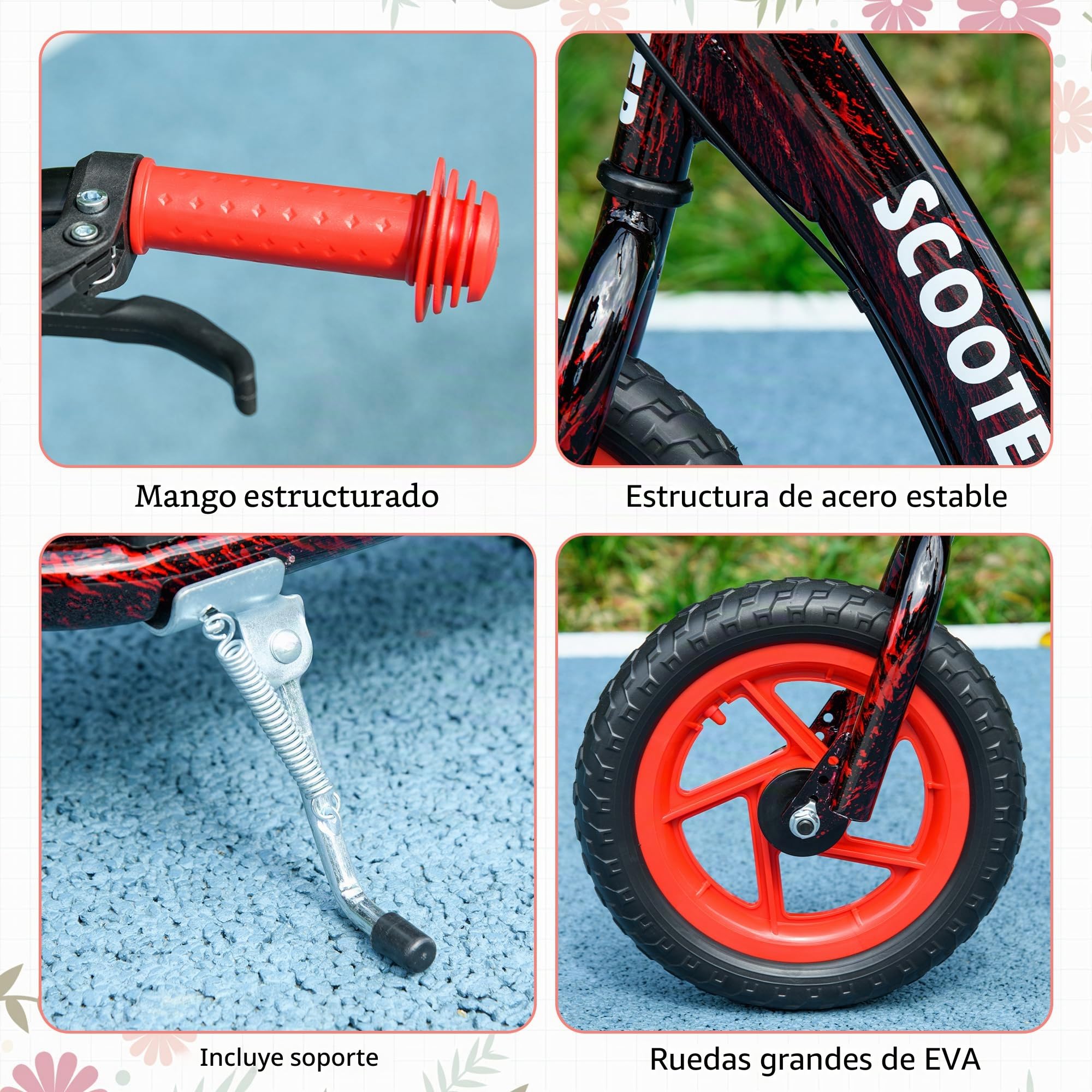 AIYAPLAY Kinderroller Scooter Tretroller mit verstellbarem Lenker, großen Rädern, Handbremse, Kickscooter, 11,8 Zoll Cityroller für 6-12 Jahren Jungen und Mädchen Stahl