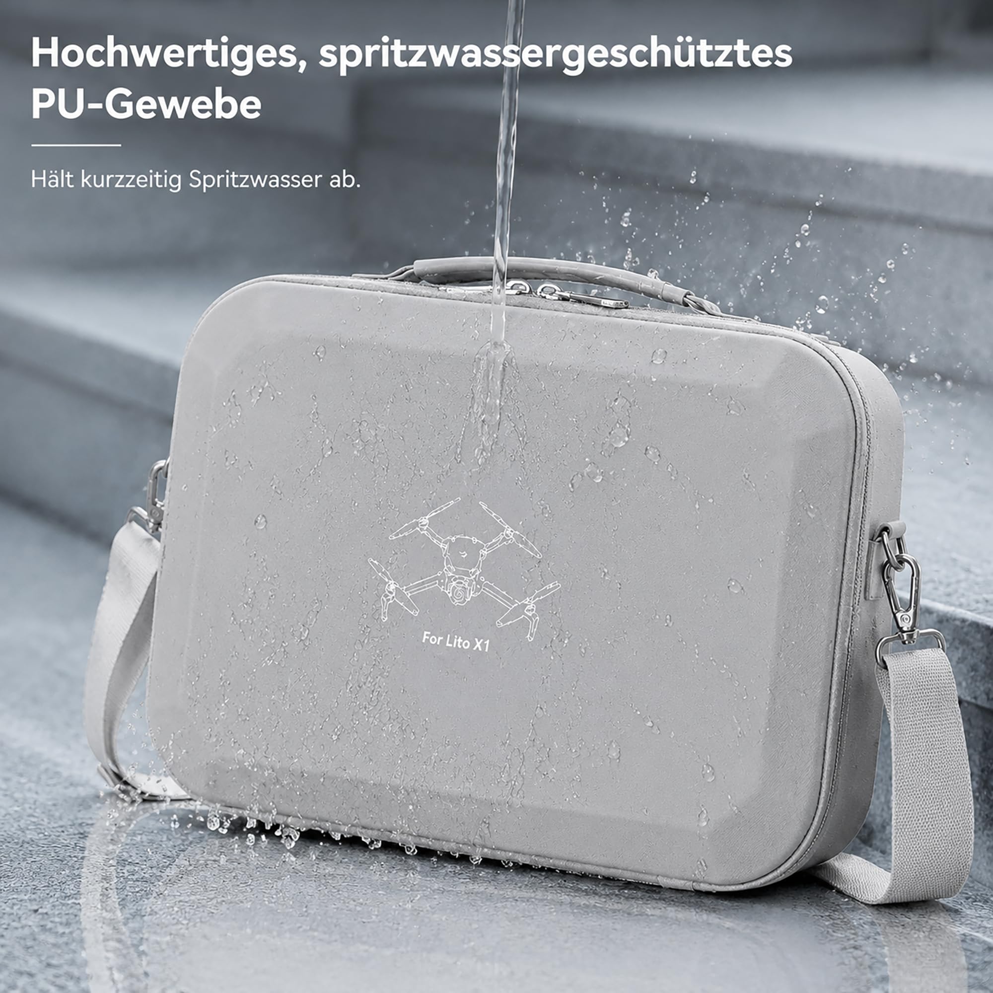 Tasche für DJI Lito X1 Fly More Combo, Hartschalen Koffer Tragetasche kompatibel mit RC-N3 Fernsteuerung, 3 Akkus, Ladegerät-Hub und Zubehör, wasserdichte Schutztasche für Outdoor-Reisen