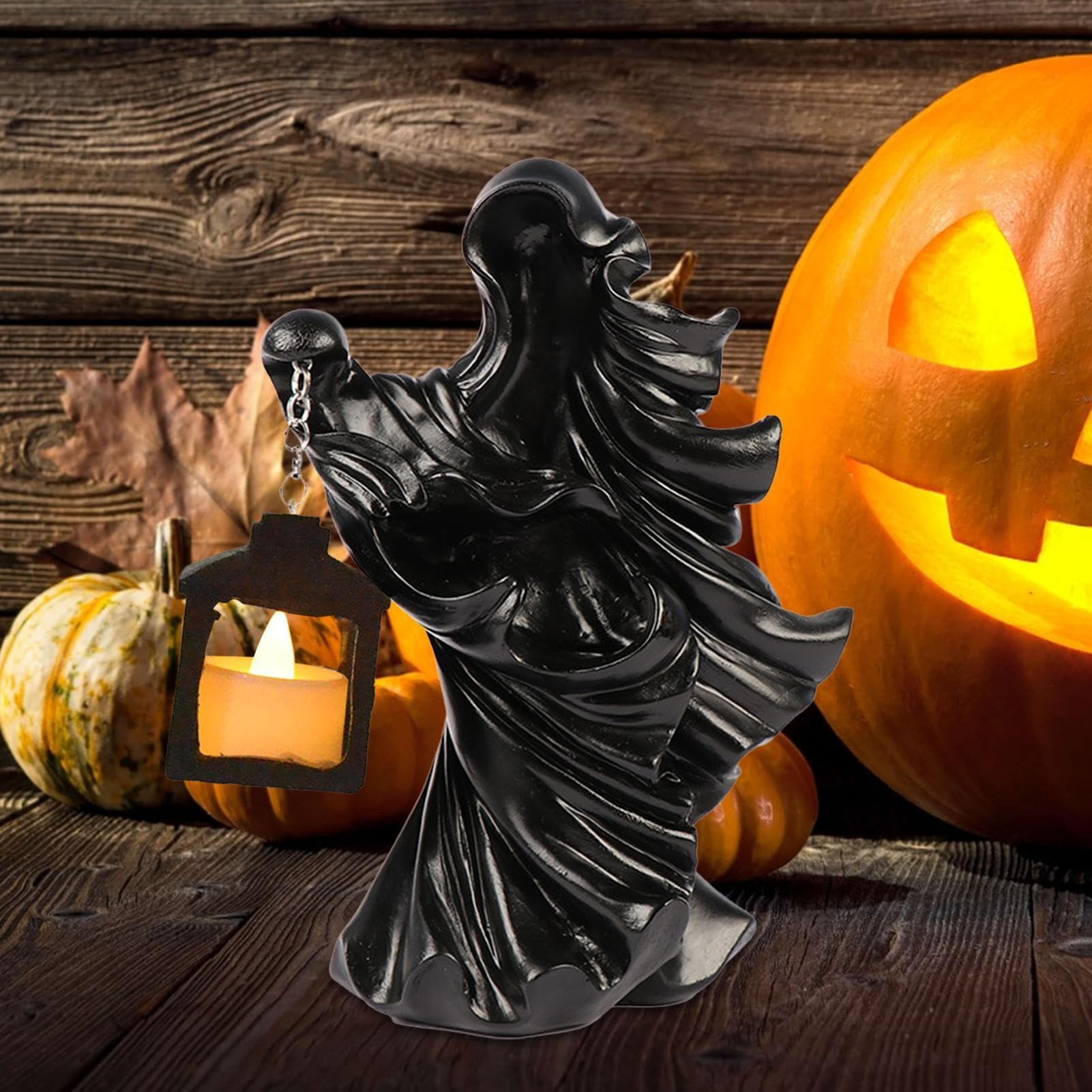 Figurka Halloween piekła posłaniec dekoracja patio z latarnią LED