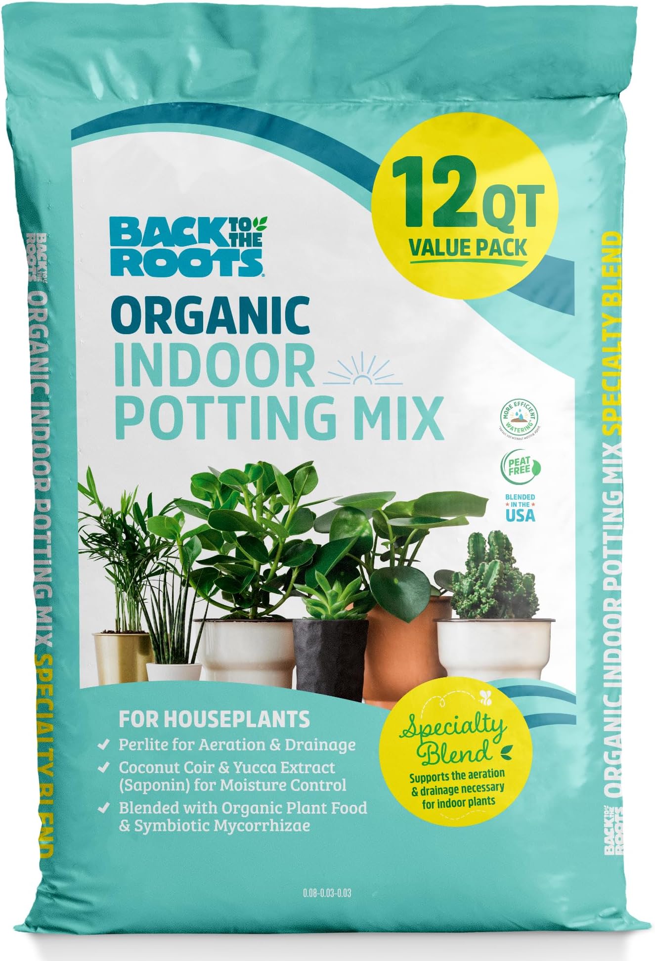 100% Organic Indoor Potting Mix (Value 12 Quart) | Promotes Healthy Houseplant Growth| Made in The USA