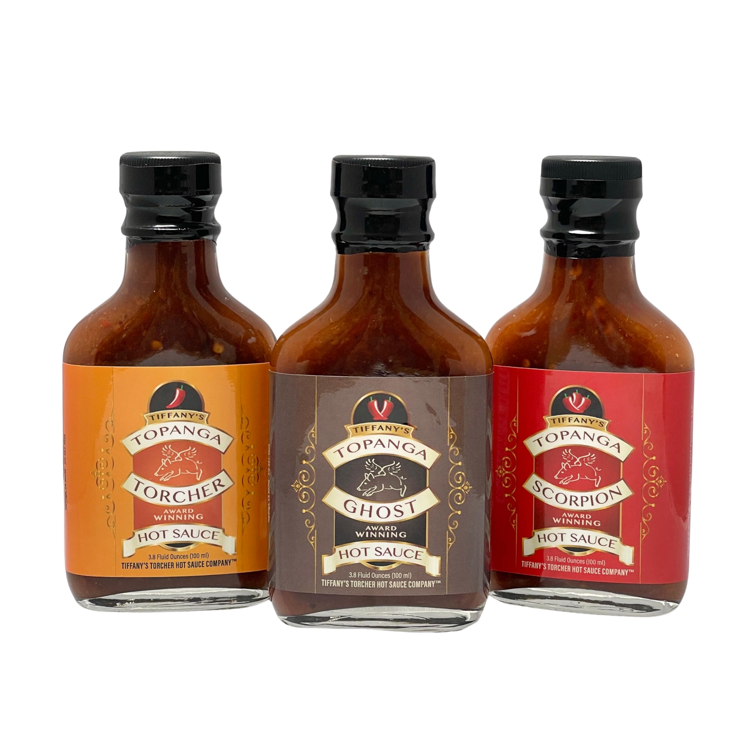 Tiffany’s Torcher Hot Sauce Award-Winning Gourmet Small Batch Hot Sauce Variety Pack – 3 Flavors– Plant-Based, Non-GMO, Gluten-Free, Gift-Ready