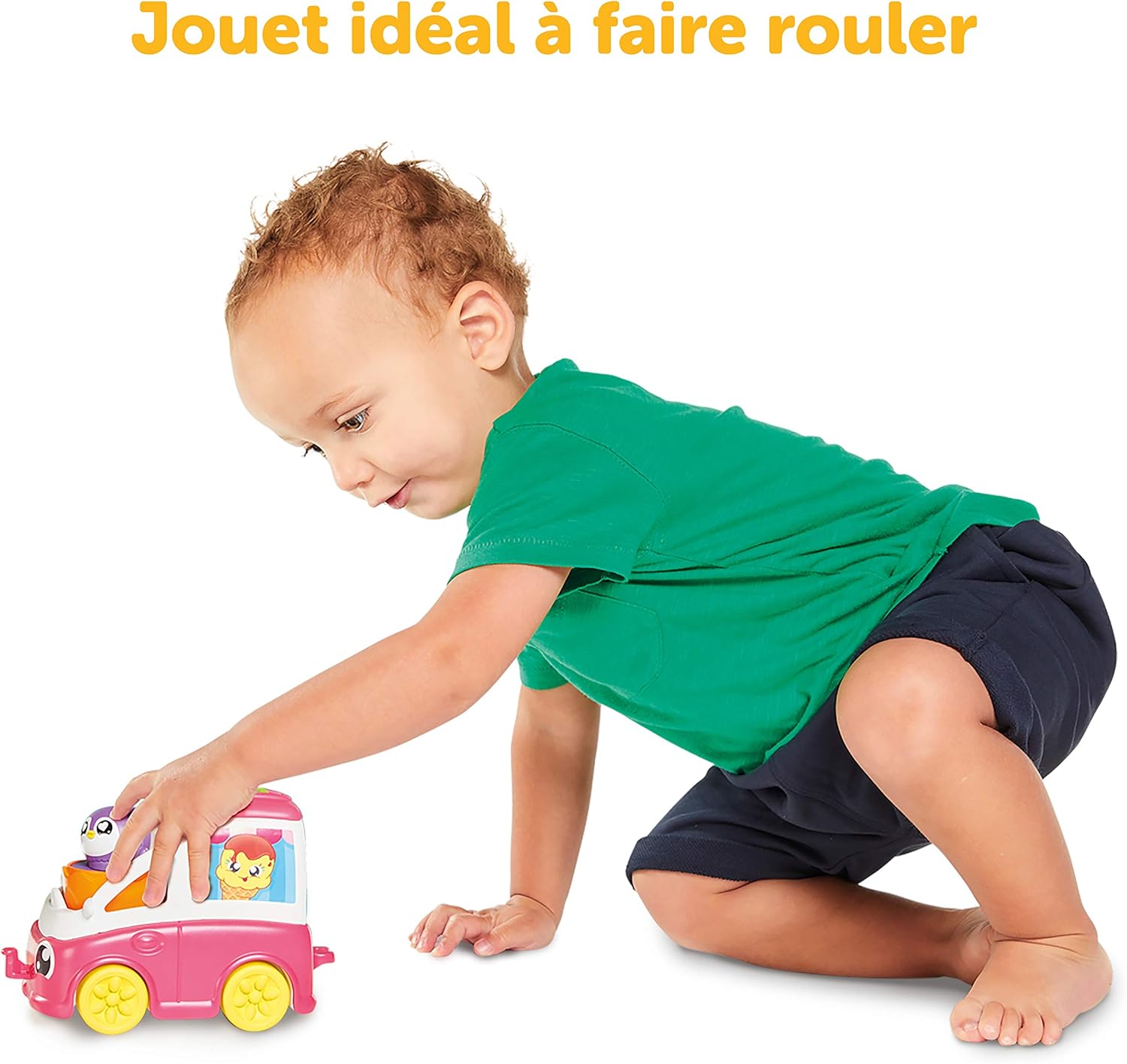 Toomies Tomy Hide and Squeak Fill and Pop Ice Cream Van Baby Toy, Baby Push Along Toy, Learning Toy for Babies, Musical Toys with Colours and Sounds, Baby Boys and Girls Aged 1, 2 and 3 Years Old