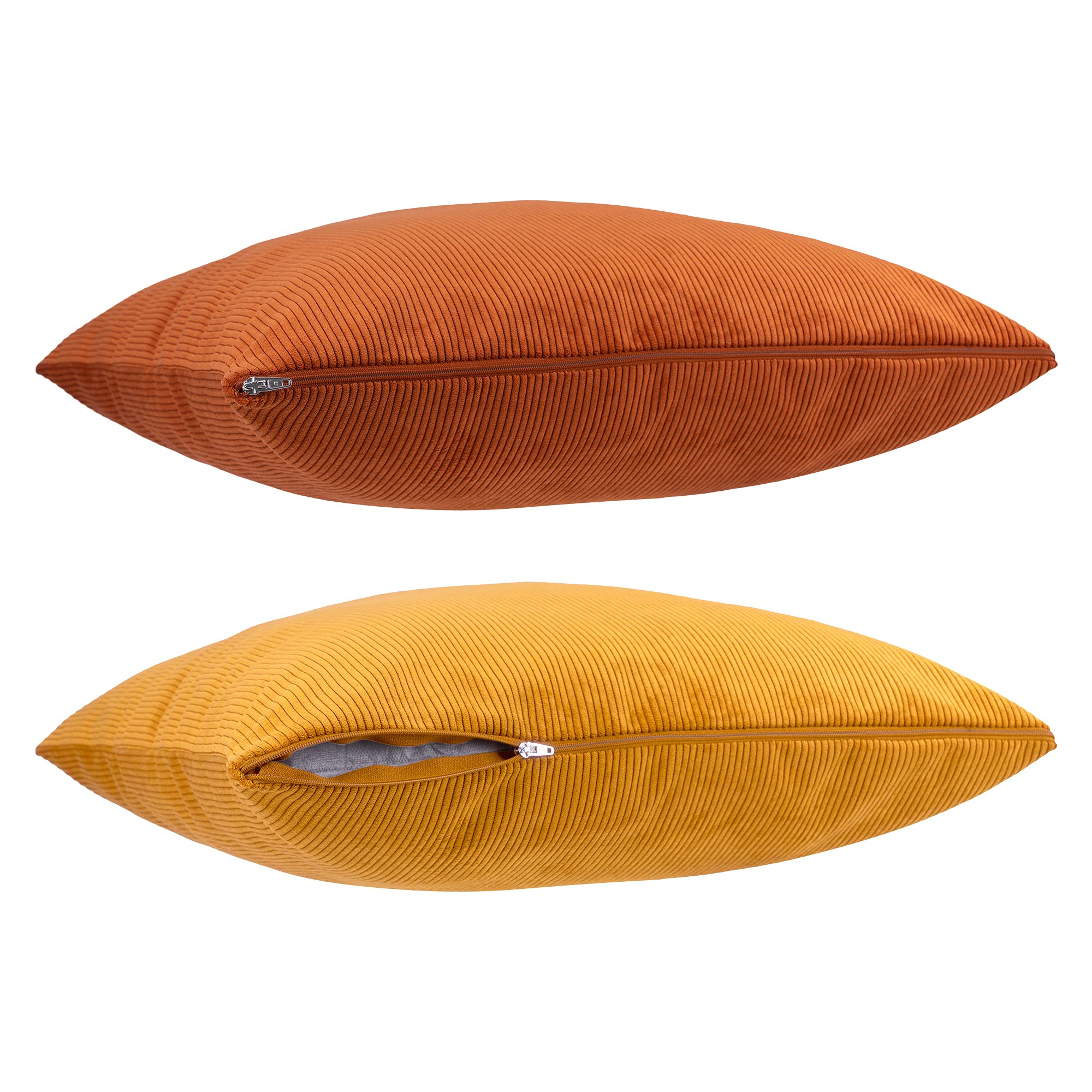 Selfitex 4er Set Cord Sofakissen 2X 30x50 + 2X 50x50, Couchkissen inkl. Füllkissen, samtiger Kissenbezug mit weicher Kissenfüllung, Flauschige Dekokissen für Wohn- & Schlafzimmer (Granada)