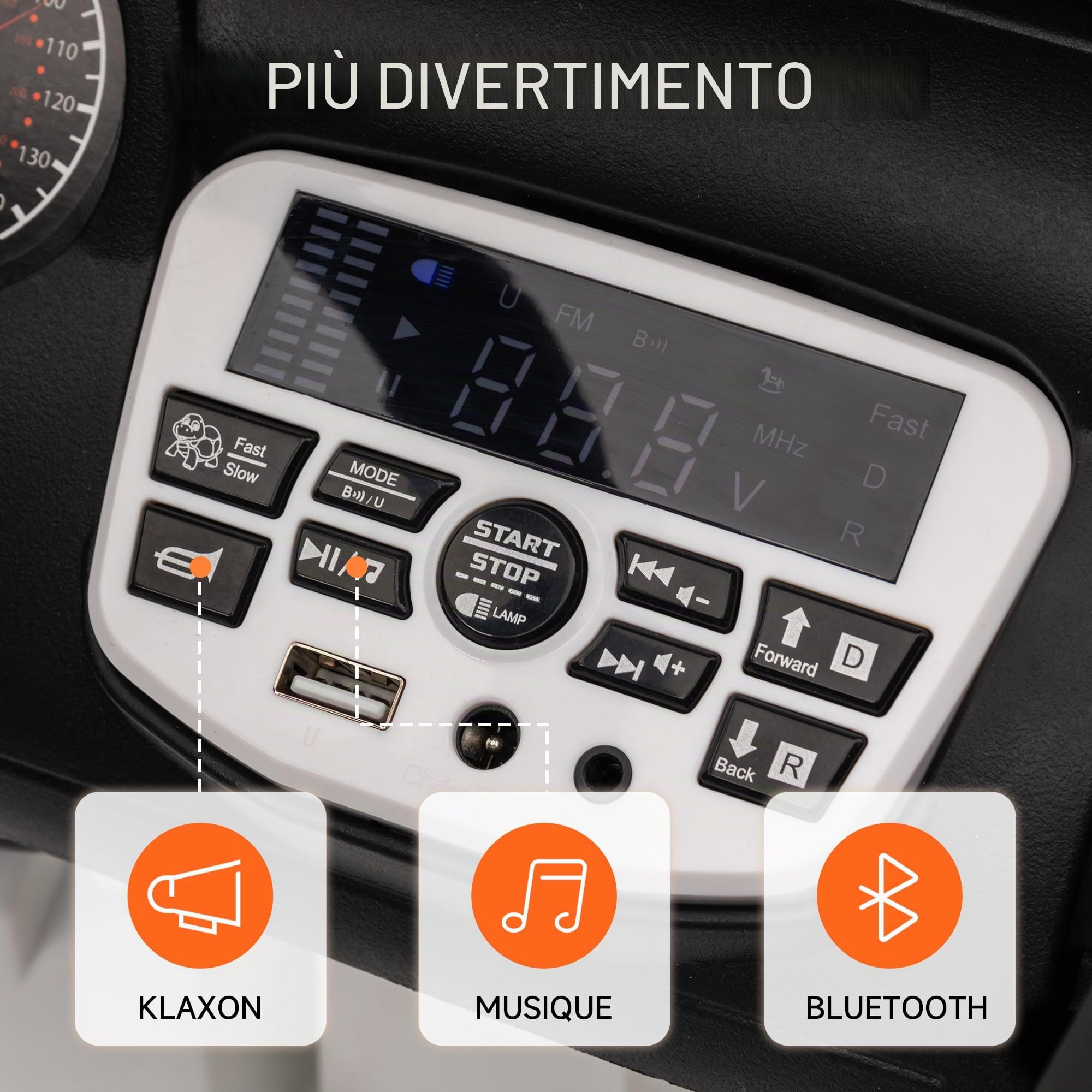AIYAPLAY UTV Elettrico per Bambini 3 Velocità 2 Motori 12V Verde