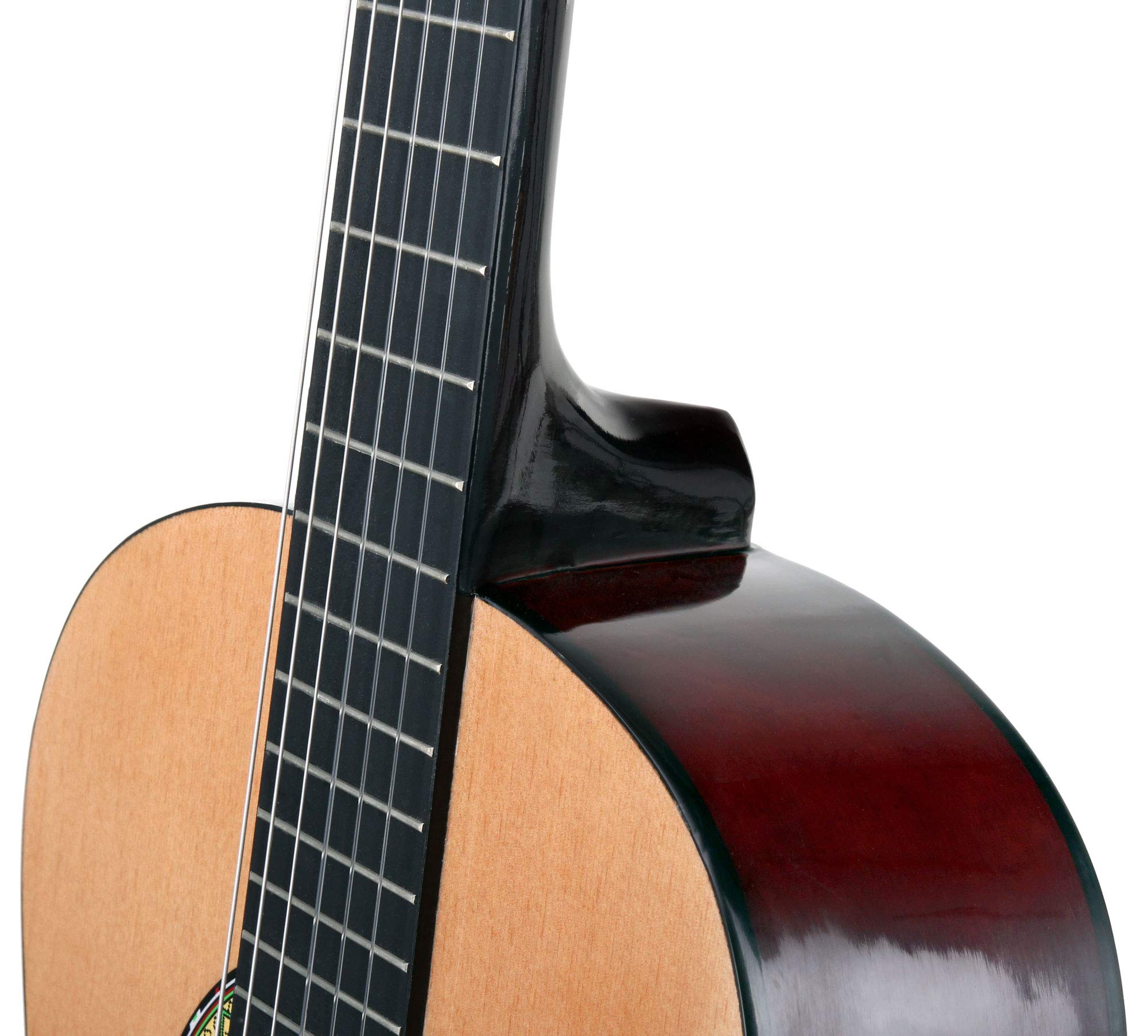 Classic Cantabile AS-861 Konzertgitarre 3/4 Starter-Set (akustische Klassikgitarre, geeignet für Kinder ab 8-11 Jahren, Tasche, Saiten, Noten, Plektren, Stimmpfeife) natur