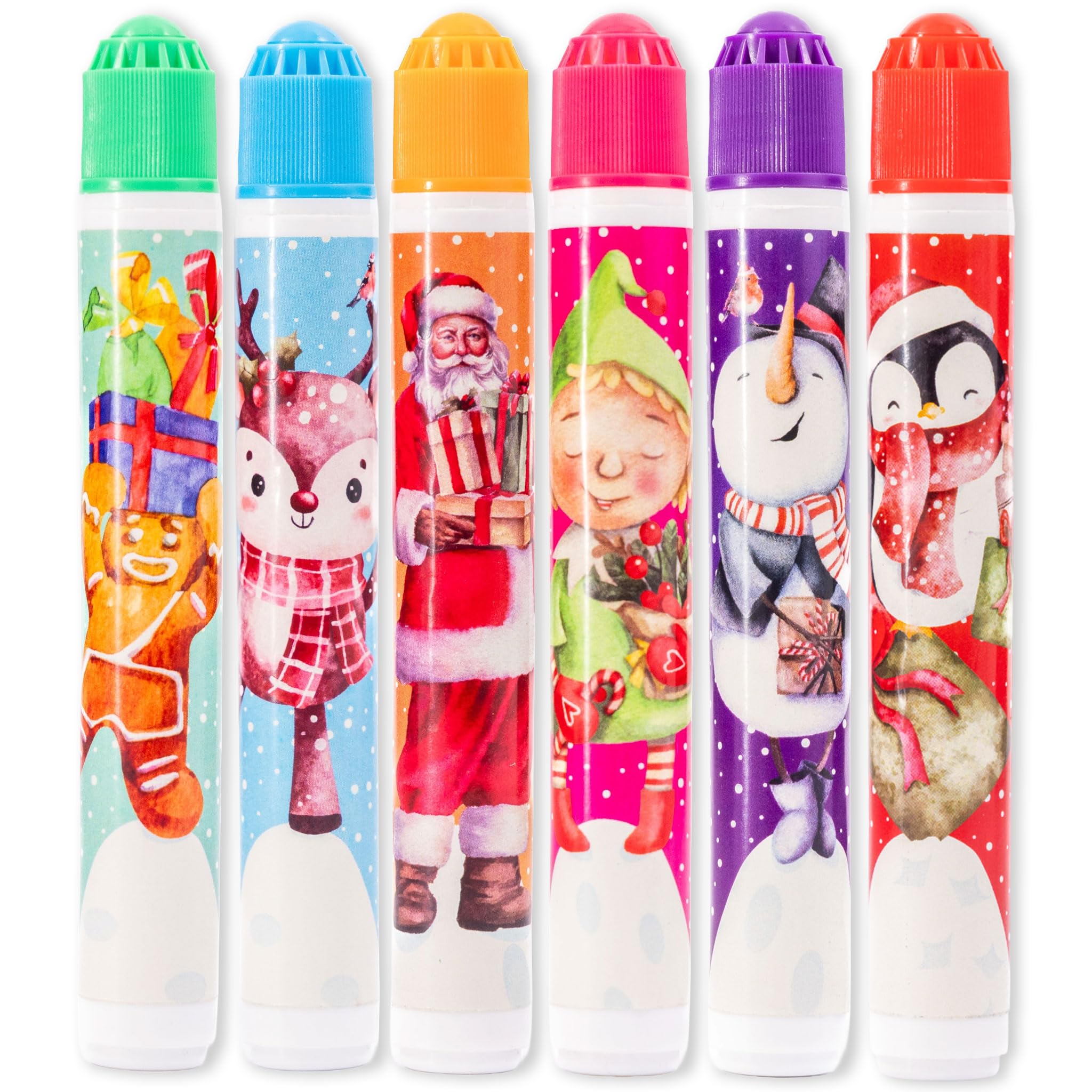 evelay Christmas Bingo Dabbers Ticket Felt 6 Coloured Markers Pens Job Lot 12-48 Pack, Multicoloured - Image 3