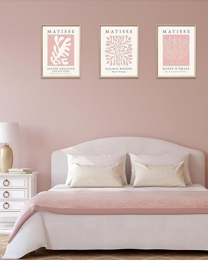 💖 Aesthetic Pink Matisse Wall Art Prints Set of 3 💖