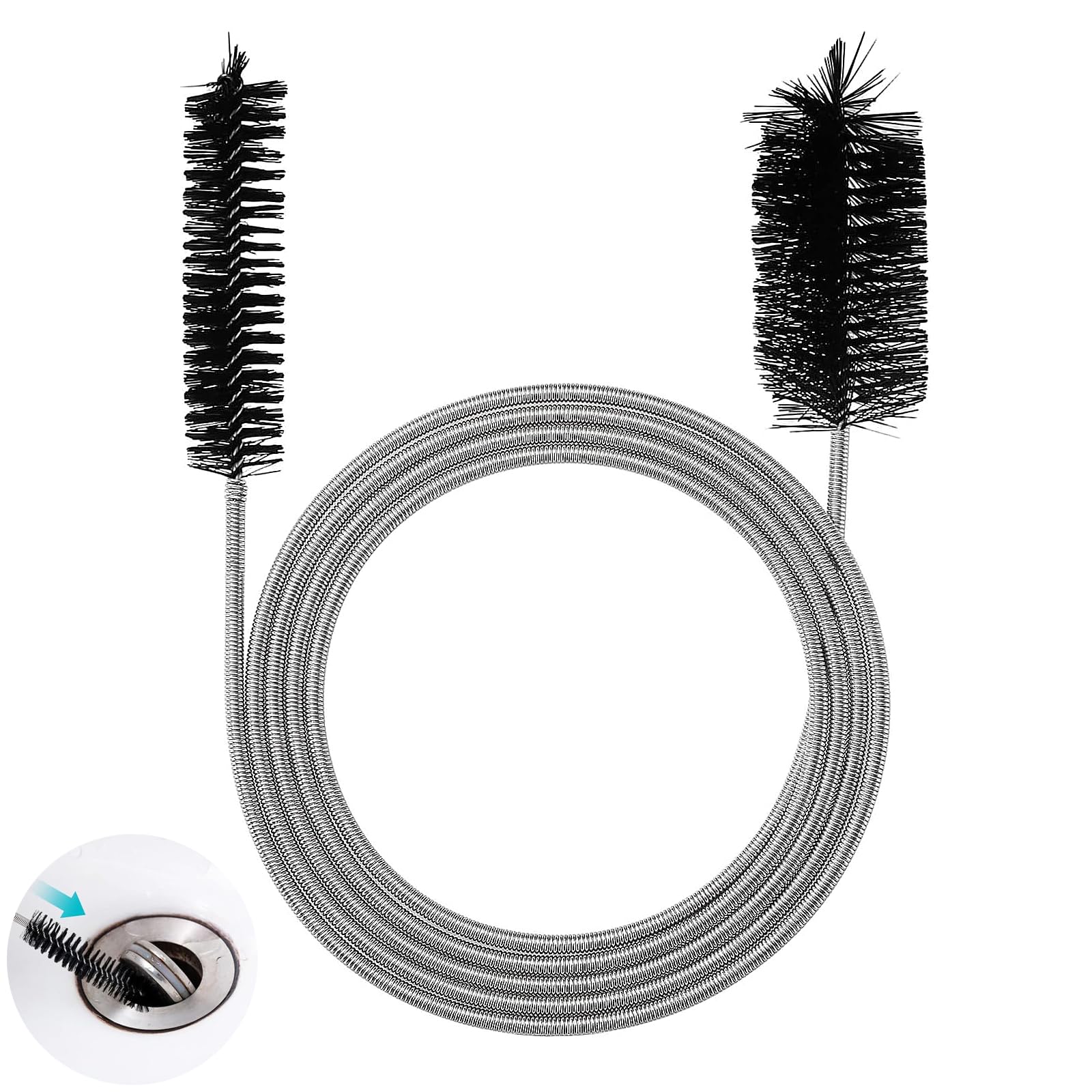 Flexible Feeding Tube Cleaning Brush, Long Pipe Cleaners, Extended Sink Unblocker Snake, for Shower Drain Refrigerator Aquarium Drain Hole(200cm)