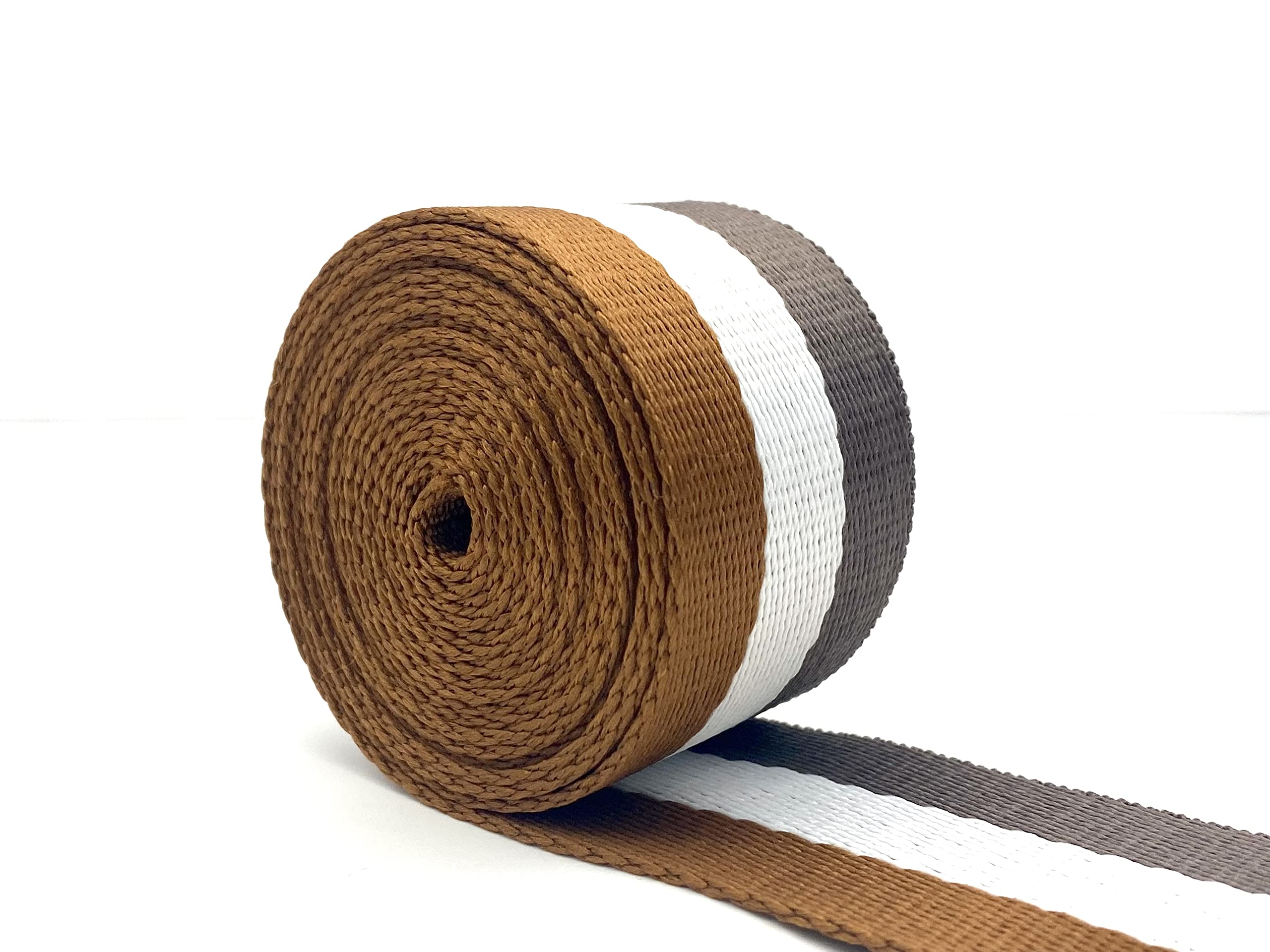 1 1/2 inch (38mm) Polyester-Cotton Blend Stripe Webbing Ribbon Strap Replacement 5 Yards ZC30