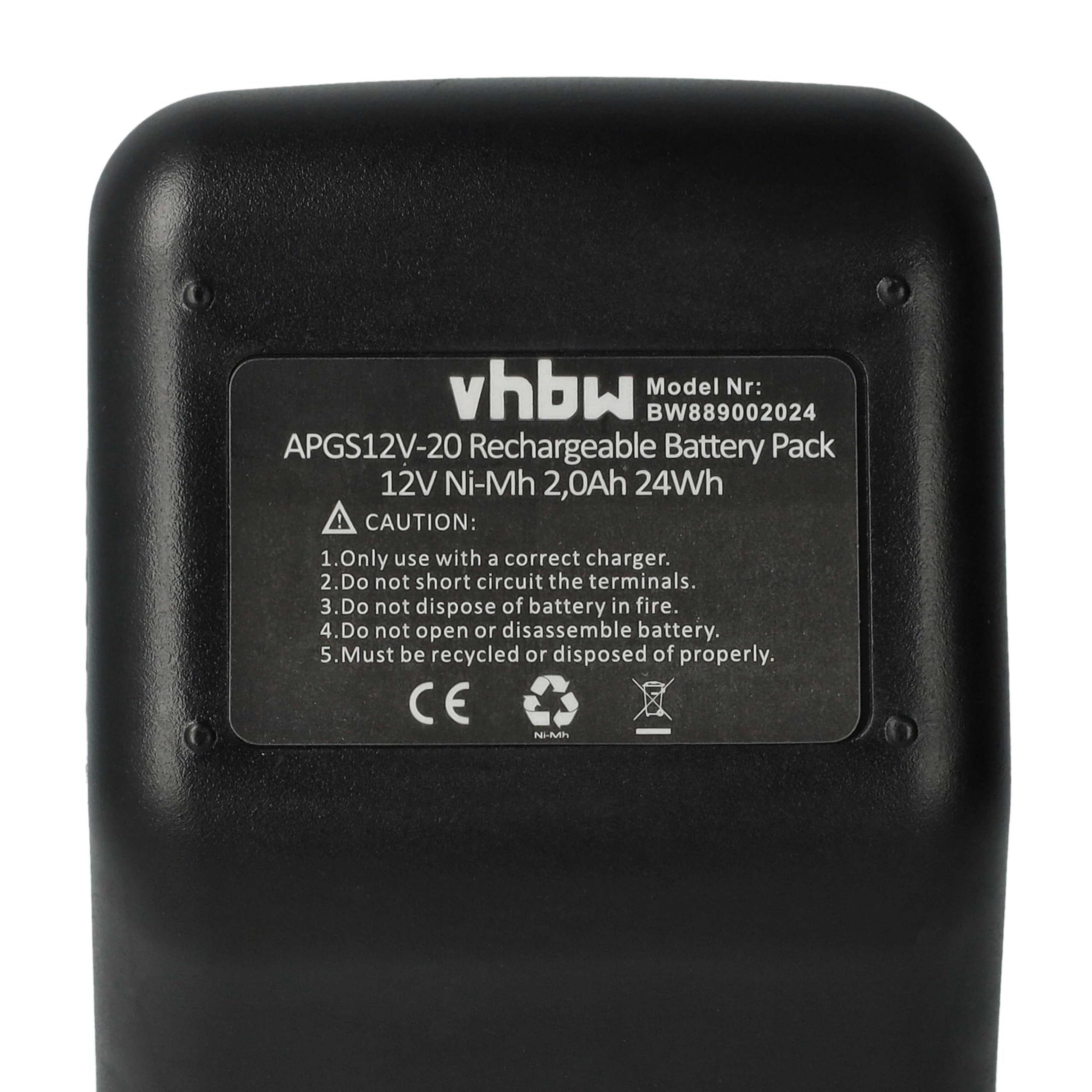 vhbw 2X batería Compatible con Gesipa Powerbird 12 V Herramienta, Herramienta colocación Remaches Ciegos (2000 mAh, NiMH, 12 V)