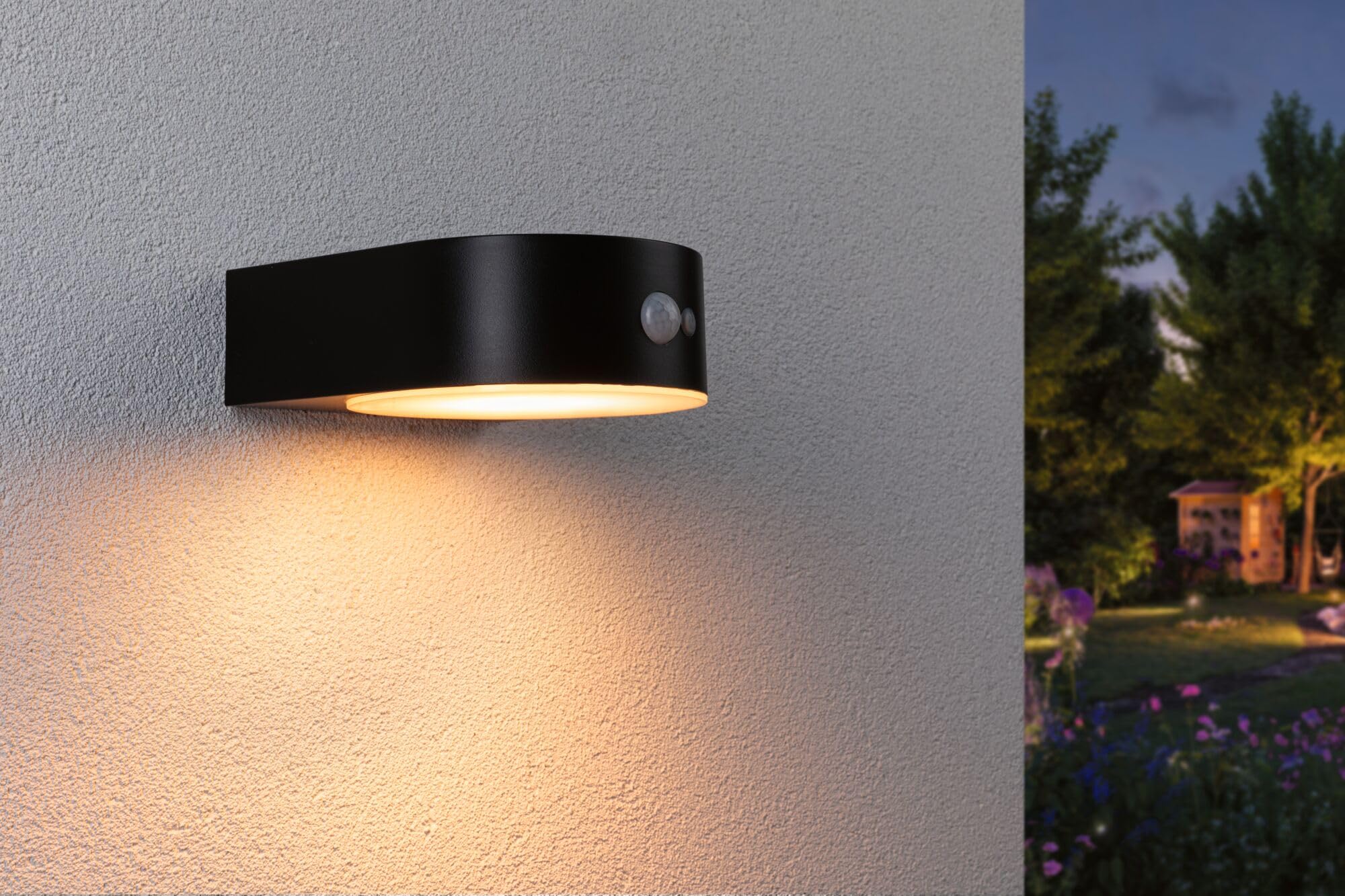 Paulmann Solar LED Applique extérieure Eileen Détecteur de mouvement respectueux des insectes IP44 2200K 300lm Noir 94730
