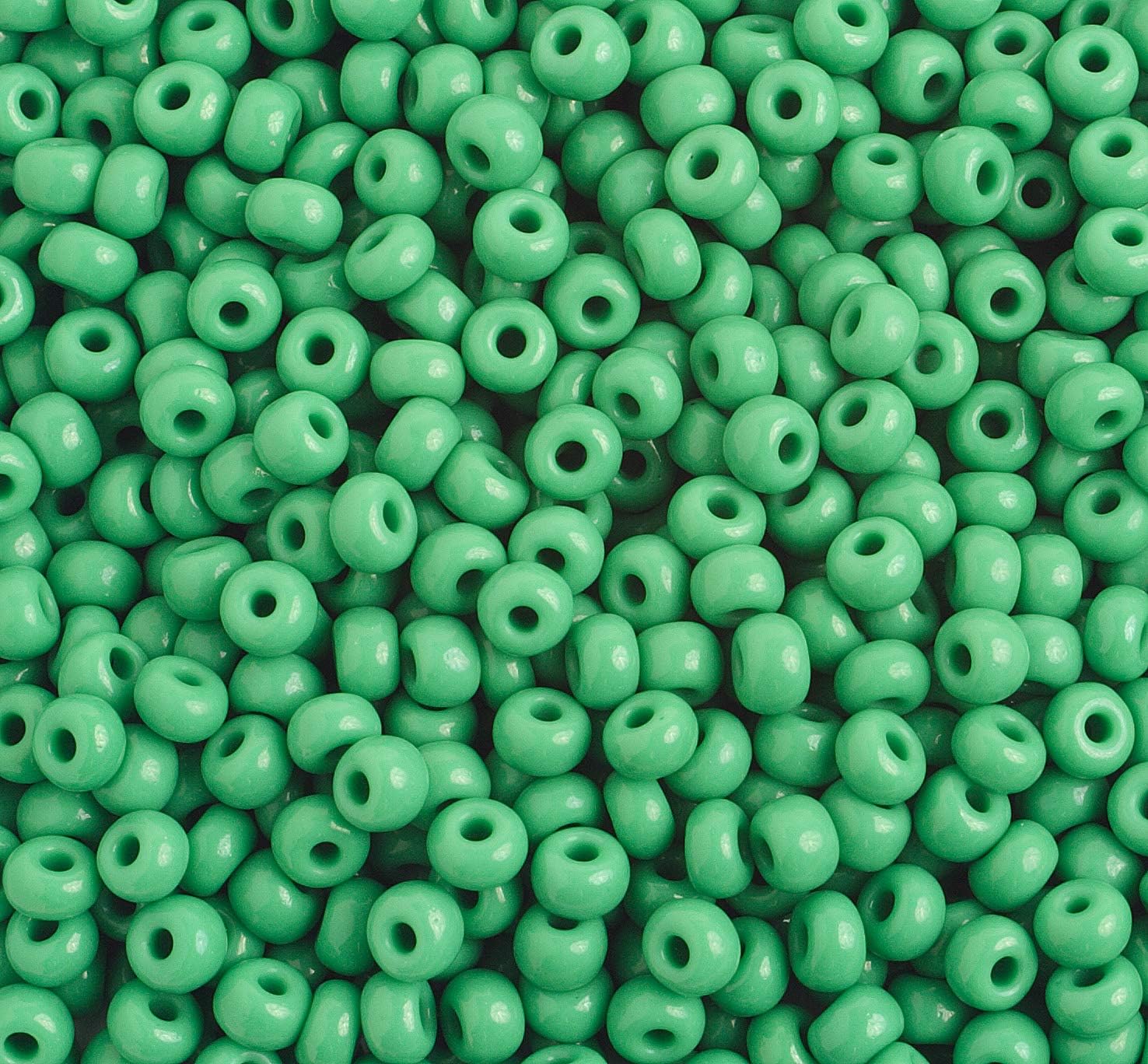 6650 Pcs John Bead Czech Glass Seed Beads 6/0 Opaque Medium Green 4mm Small Pony Bead Bulk for Crafts and Sewing