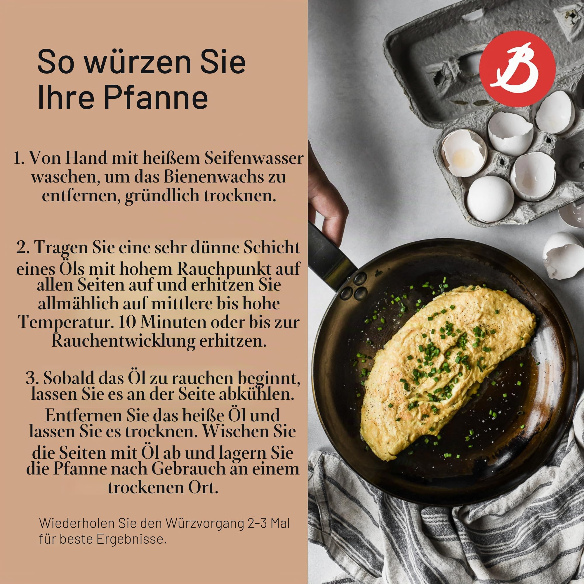 Eisenbauernpfanne mit Griffen 24cm - 5654.24