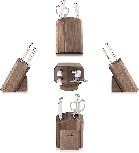 Miniatura 4 de Cangshan serie S1 1022568 juego de 5 cuchillos para principiantes, acero forjado alemán, color nogal