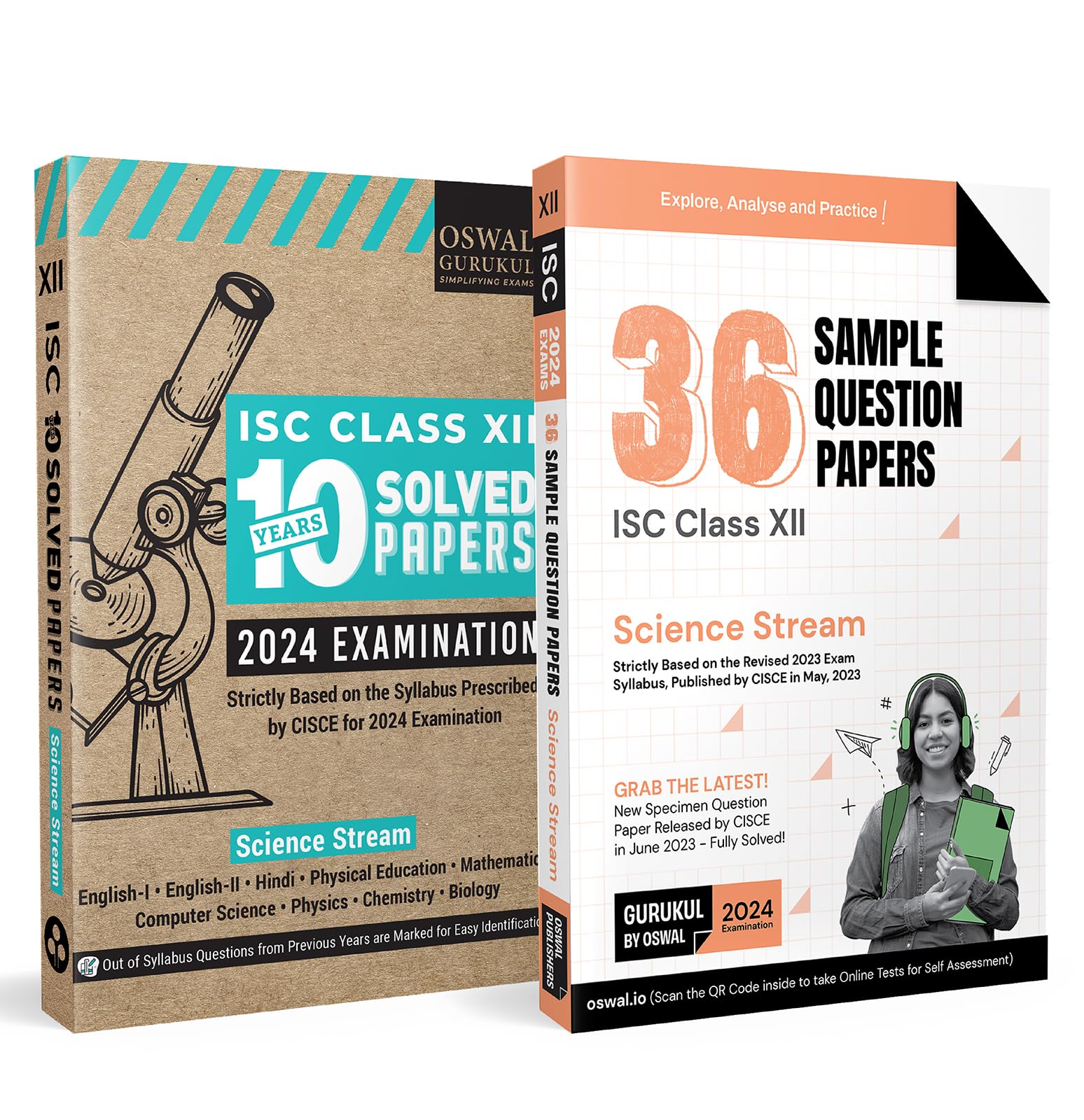 Oswal - Gurukul ISC Science Combo of 36 Sample Question Papers and 10 Years Solved Papers for Class 12 Exam 2024