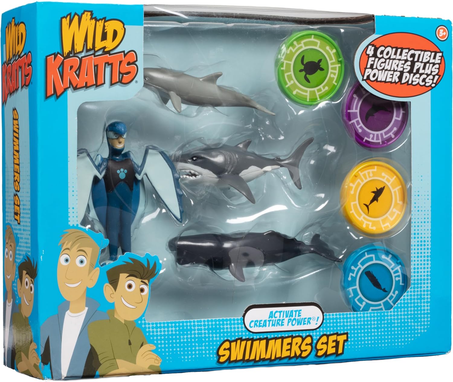Wild Kratts 4-Pack Action Figure Set - Activate Creature Power - Swimmers