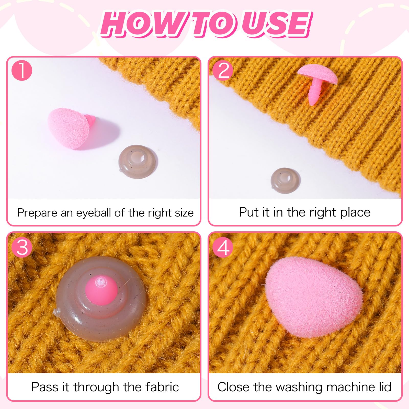 Veiligheidsogen & Neuzen - DIY Knuffels - Diverse Maten - 20