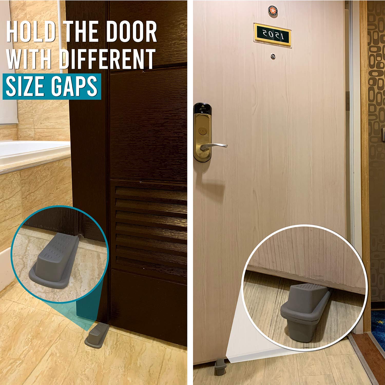 HOYAHH Door Wedge Stopper Door Stops for FloorDoor Stop Wedge Rubber Door Stop Pack of 4 Door